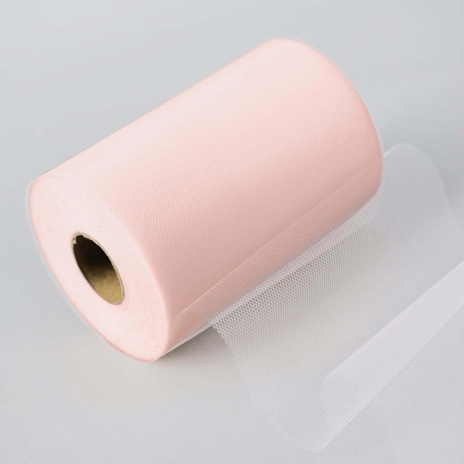 6x100 Yards Blush Tulle Fabric Bolt, Sheer Fabric Spool Roll For Crafts