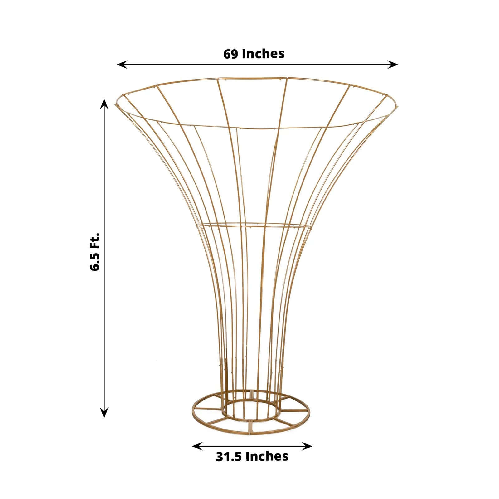 6.5ft Gold Blossom Metal Tree Wedding Floral Display Stand, Floor Standing Flower Frame Pedestal