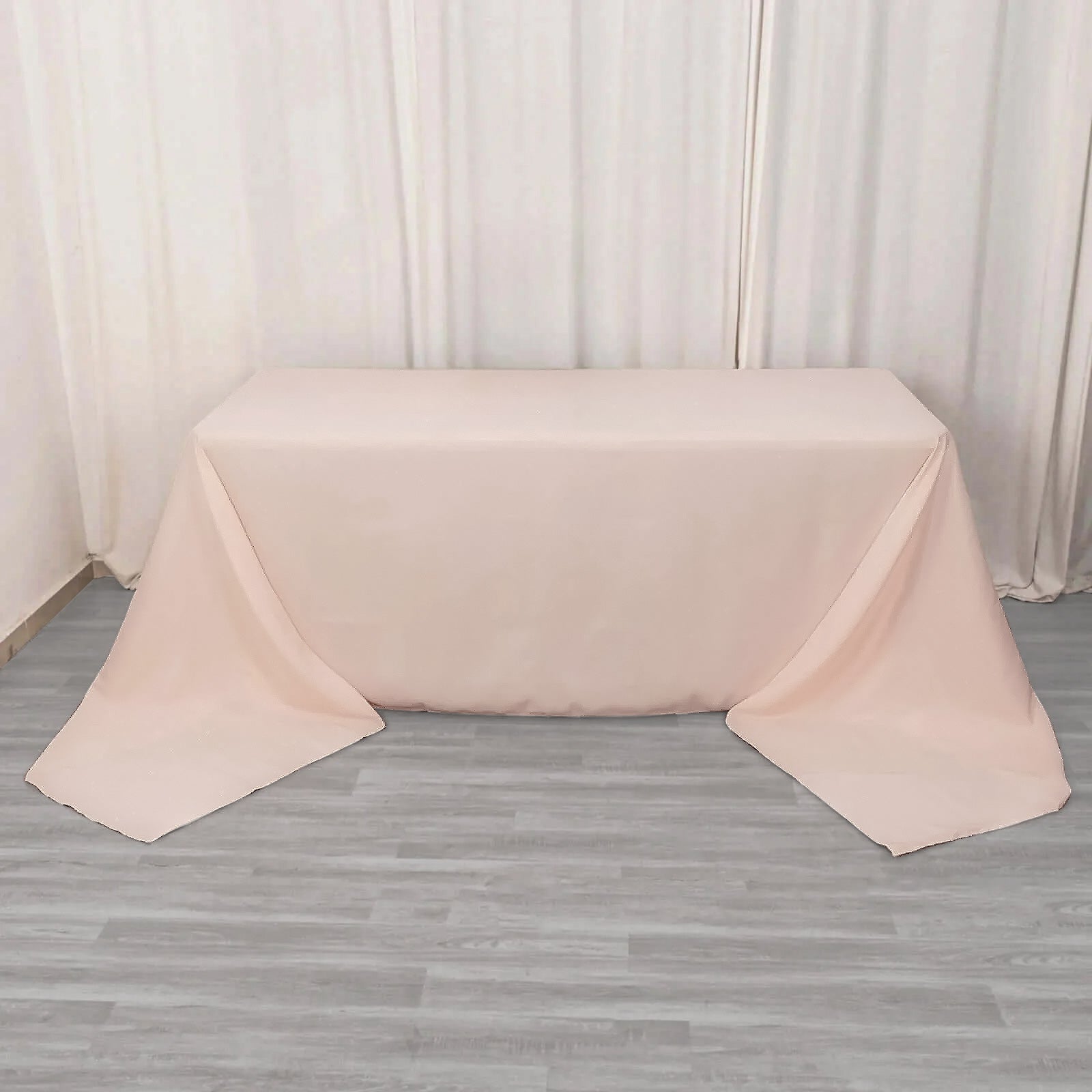 Premium Polyester 90x156 Rectangle Tablecloth Blush - Seamless 220GSM Stain-Resistant Table Cover