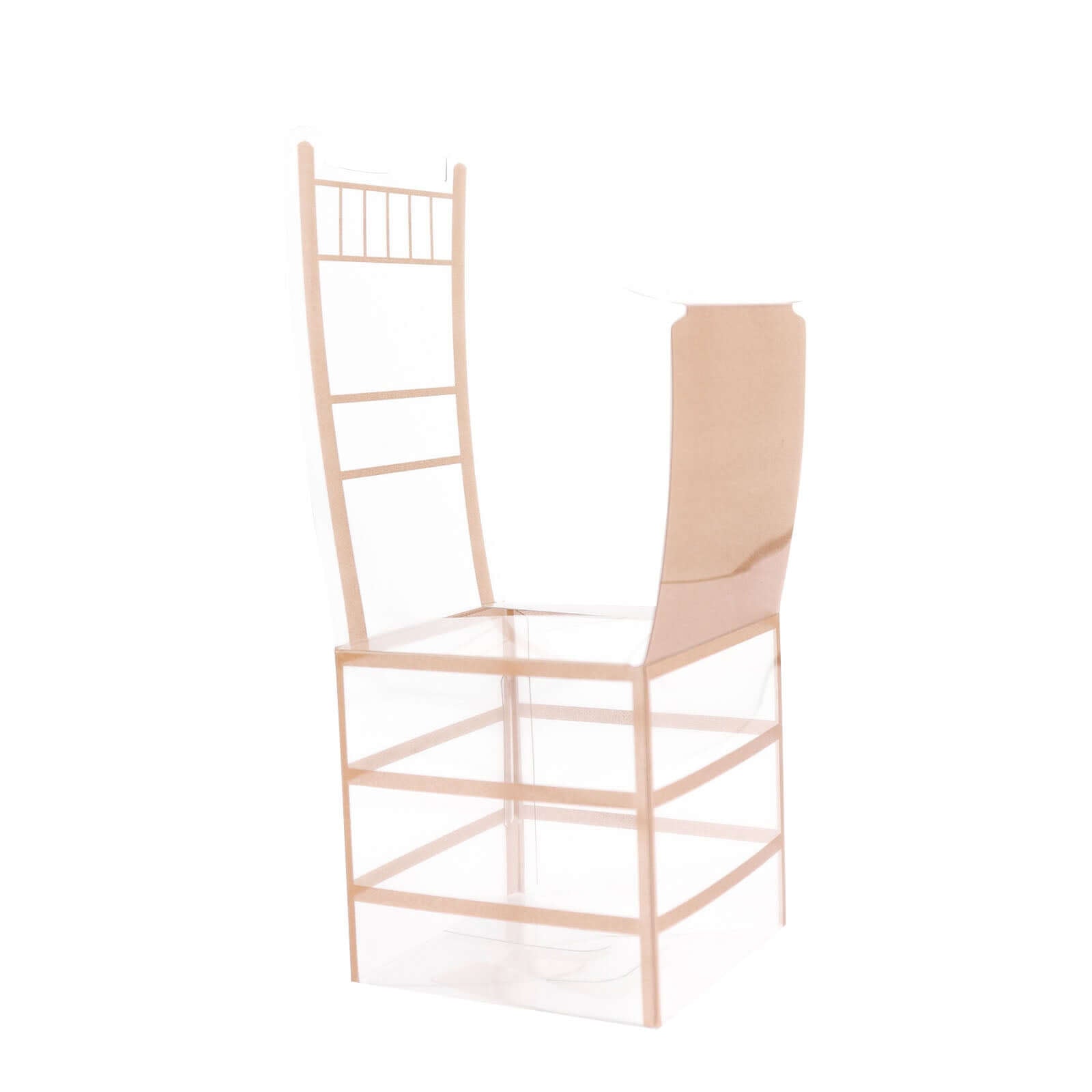 25 Pack Clear and Gold PVC Chiavari Chair-Shaped Party Favor Candy Gift Boxes - 2x5