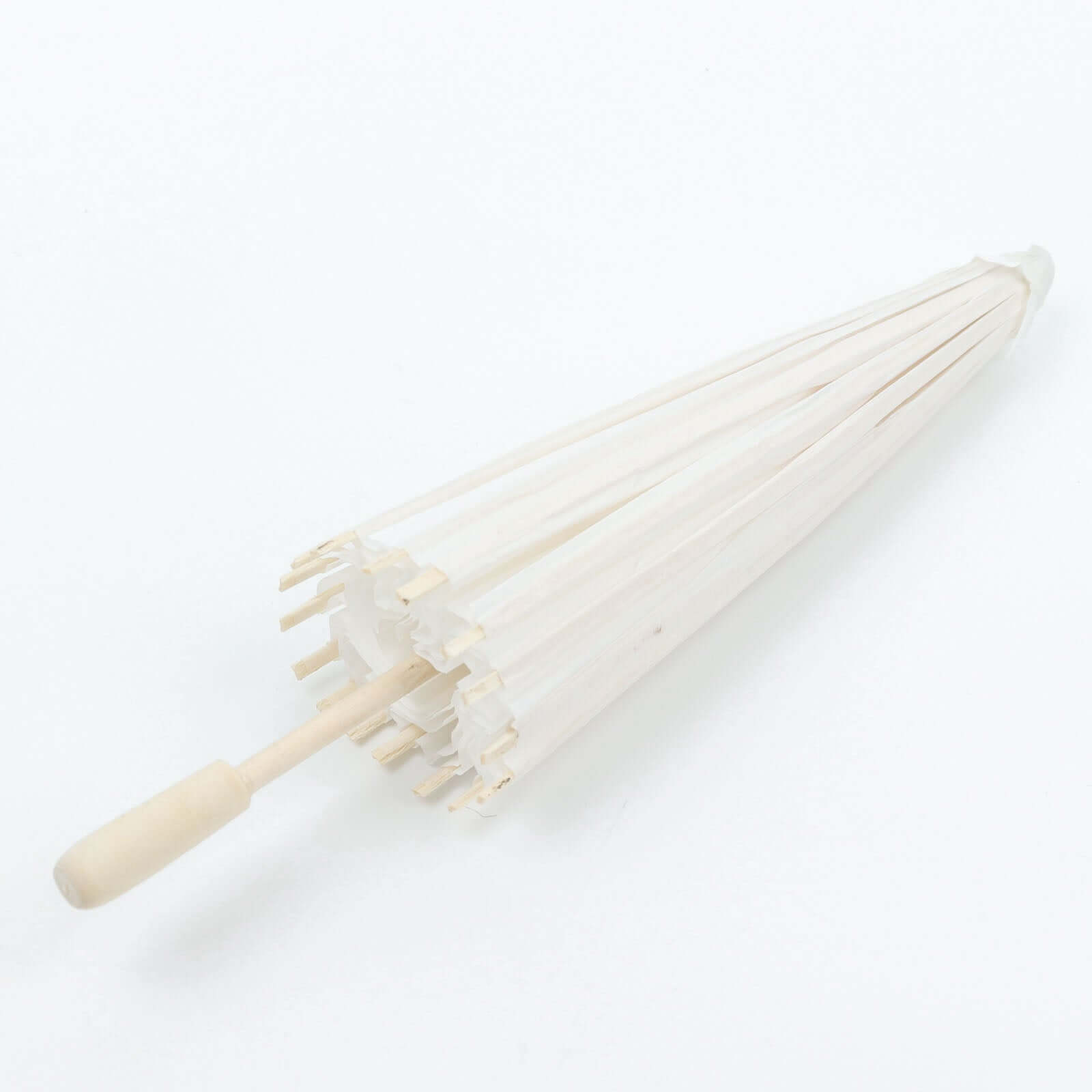 4-Pack Paper and Bamboo Parasol Umbrellas White - Decorative Centerpieces and Bridal Shower Photo Props 16