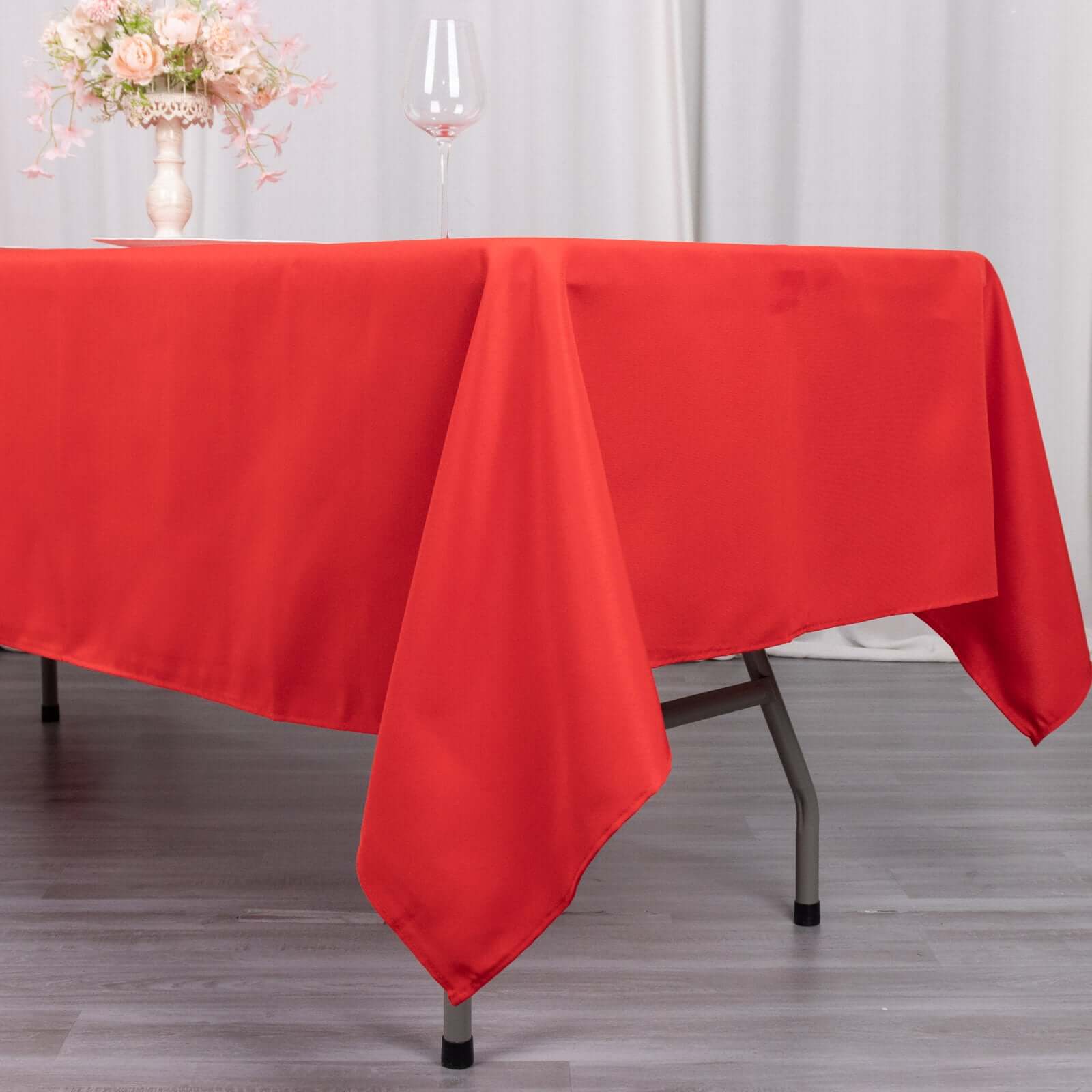 Premium Polyester 60x102 Rectangle Tablecloth Red - Durable 220GSM Wrinkle-Resistant Table Cover