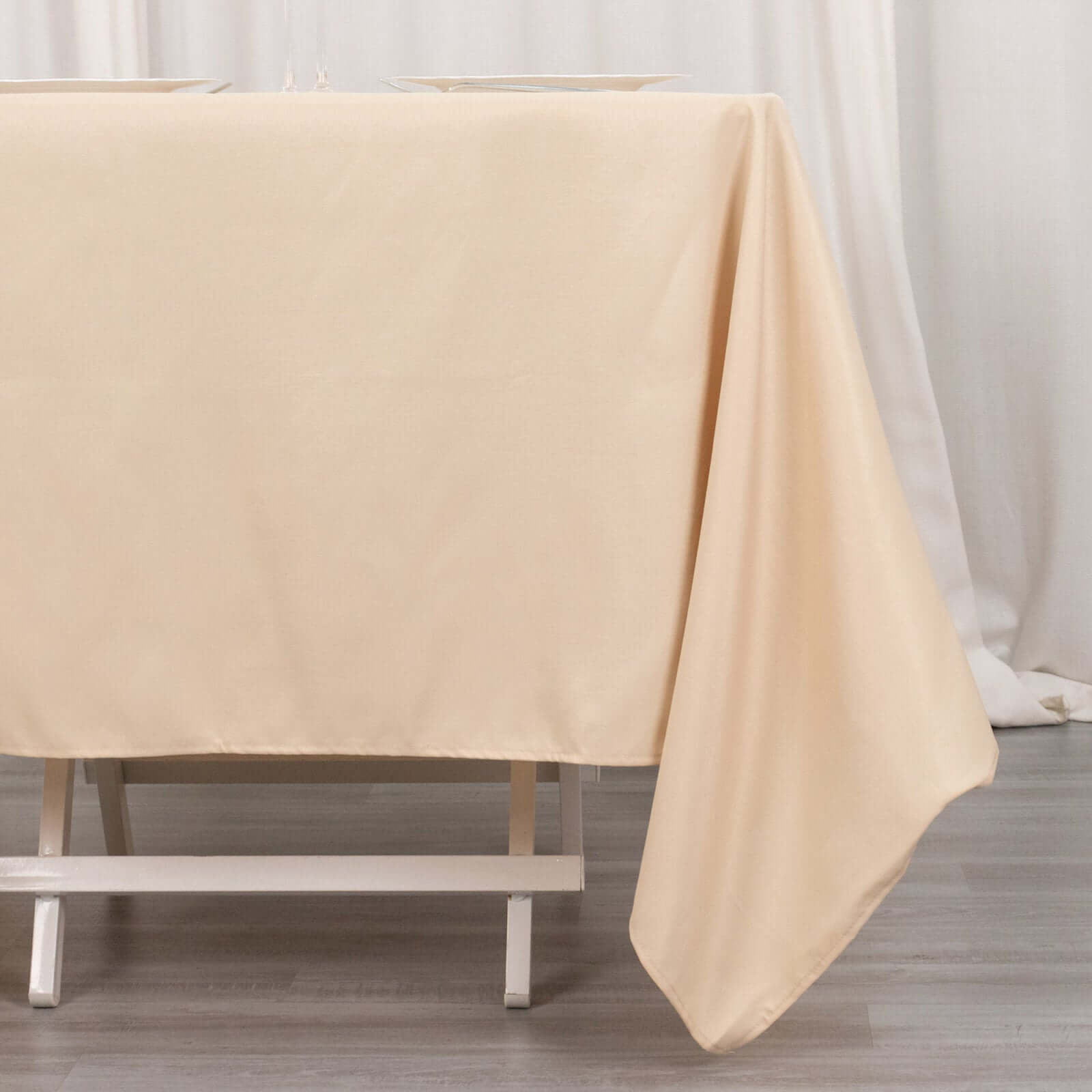 Premium Polyester Square Tablecloth 70x70 Beige 220GSM Wrinkle-Resistant Table Cover