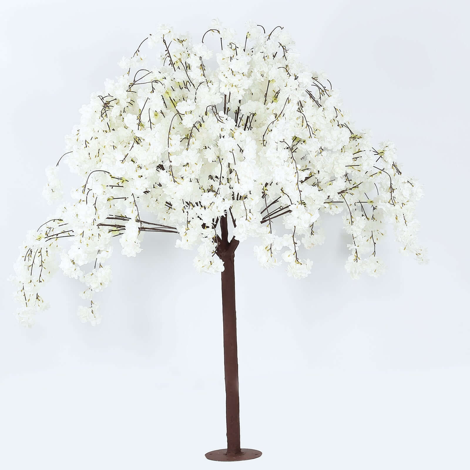 Silk Artificial Cherry Blossom Tree White - Realistic Faux Indoor Sakura Flowers Wishing Tree with Detachable Metal Base for Gardens Parties & Receptions 5ft