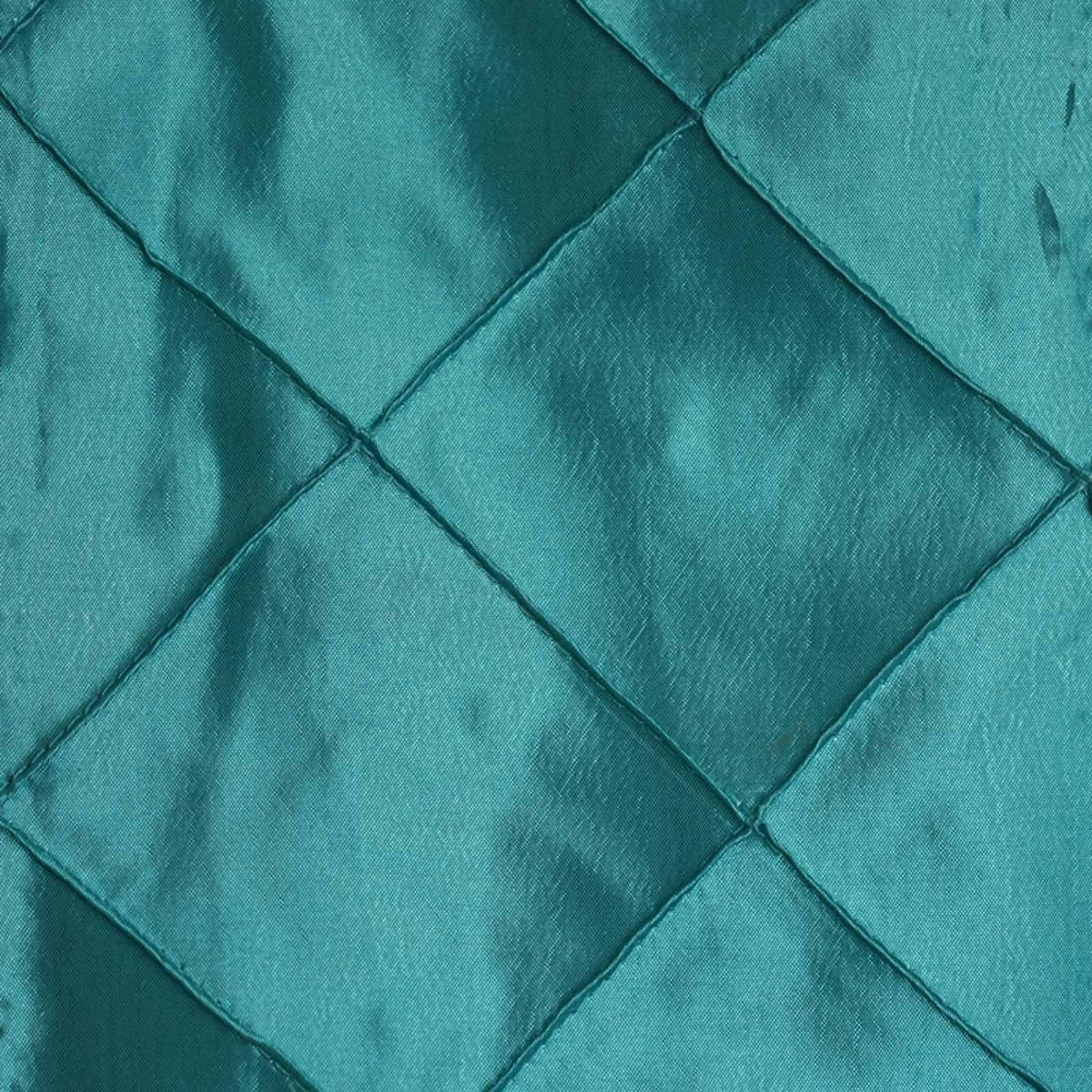 5 Pack Taffeta Chair Sashes Turquoise Pintuck Pattern with Smooth Metallic Finish 7x106