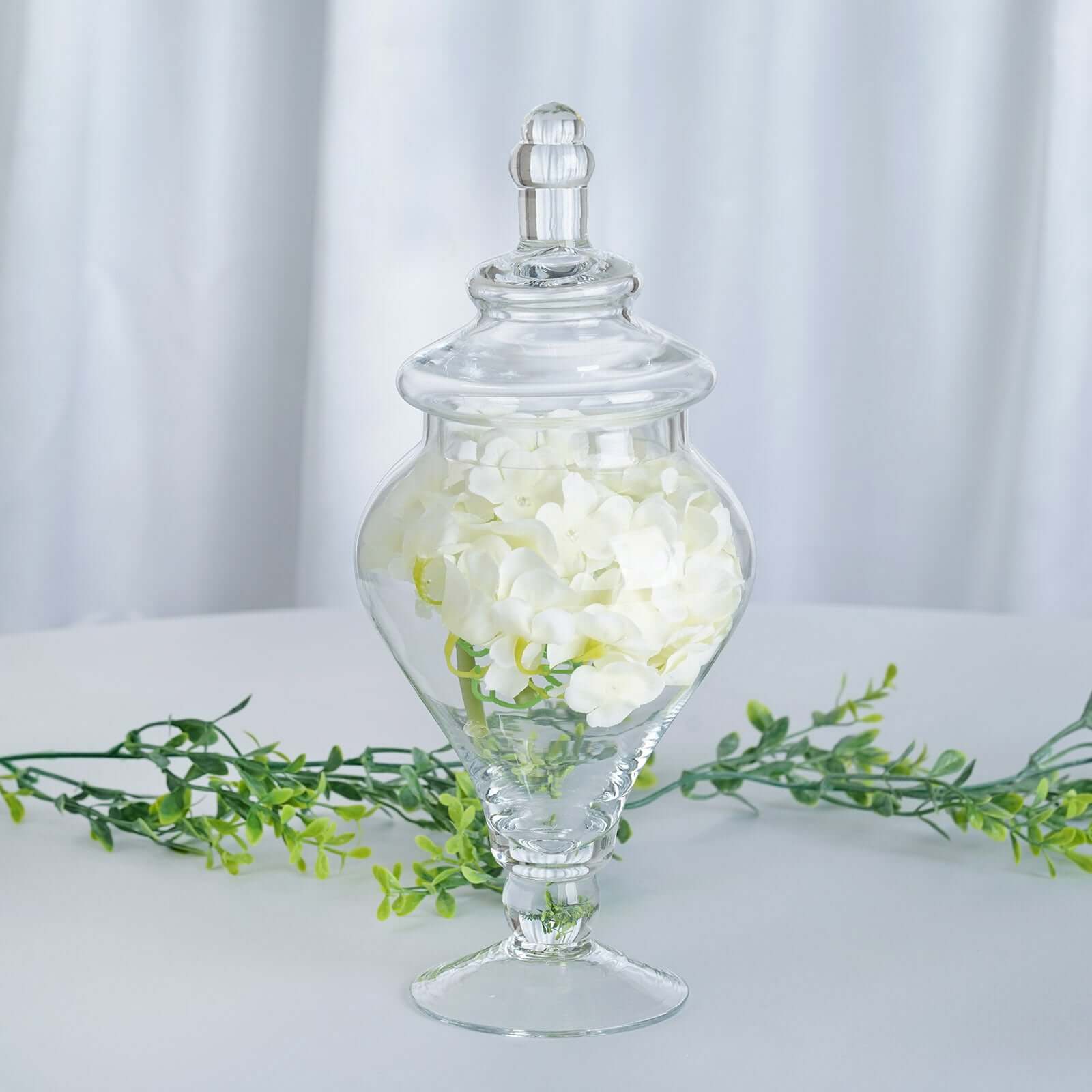 Set of 3 Glass Candy Jars Modern Apothecary Design Clear with Snap-On Lids - Stylish Party Favor Containers 9/13/14