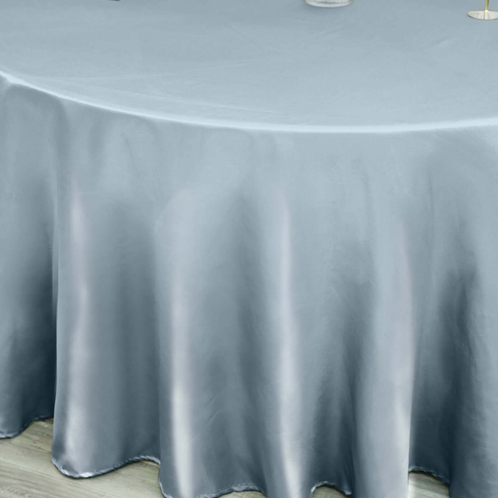 Satin 120 Round Tablecloth Dusty Blue - Stylish Seamless Table Cover