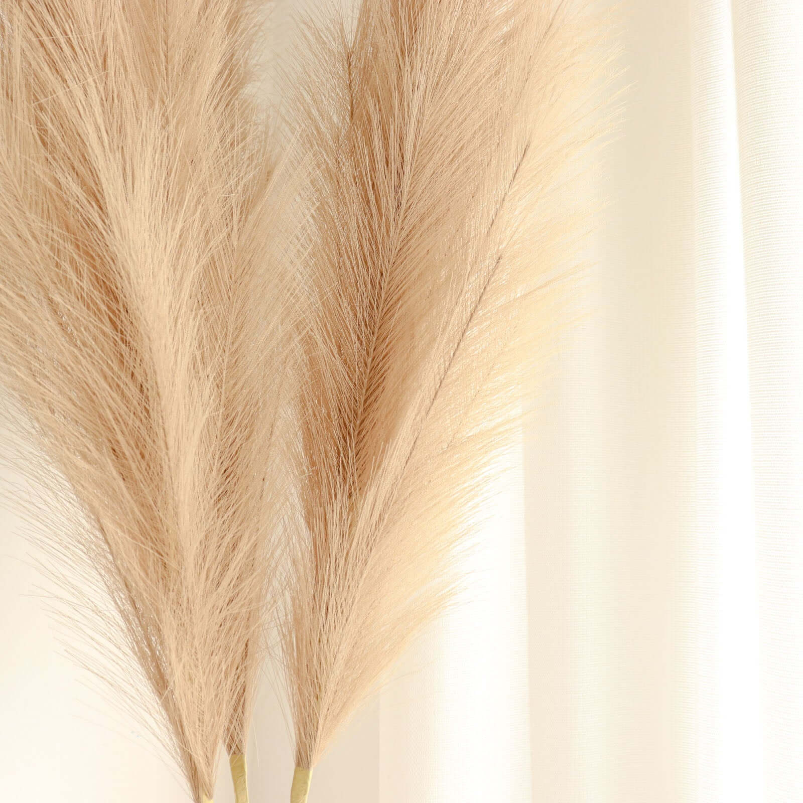 3 Stems Artificial Pampas Grass Decor Taupe - Soft Realistic Faux Ornamental Grass Branches for Rustic Boho Chic Backdrops Floral Styling & Vase Displays 44