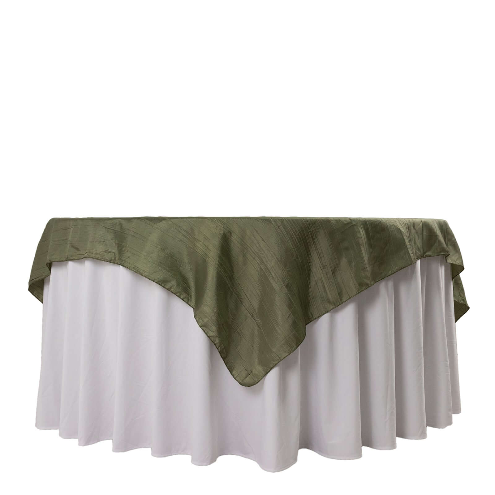 Taffeta 72x72 Table Overlay Square Tablecloth Dusty Sage Green - Accordion Crinkle Table Cover