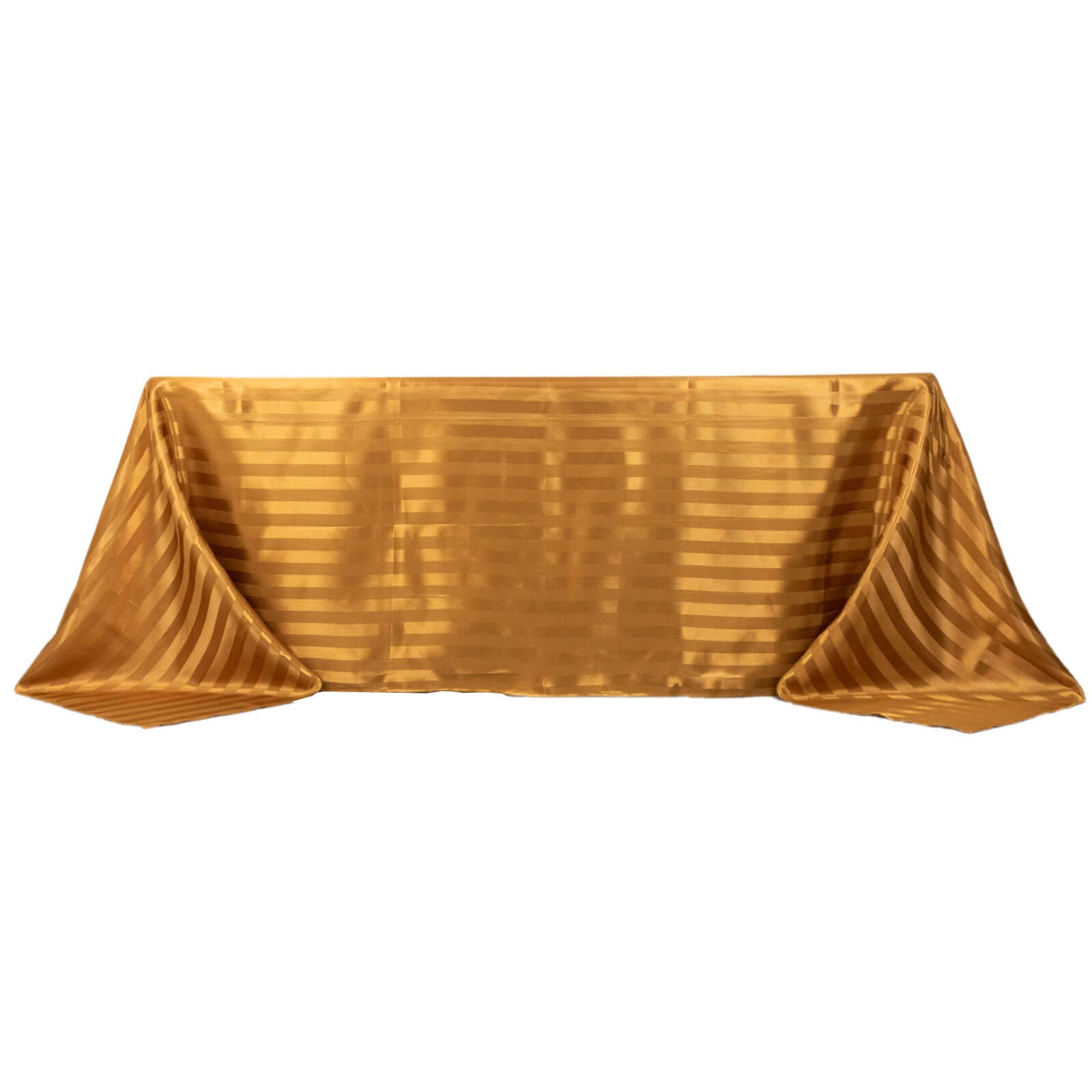 Satin Striped 90x132 Rectangular Tablecloth Gold Satin Stripe - Seamless Silky Smooth Table Cover