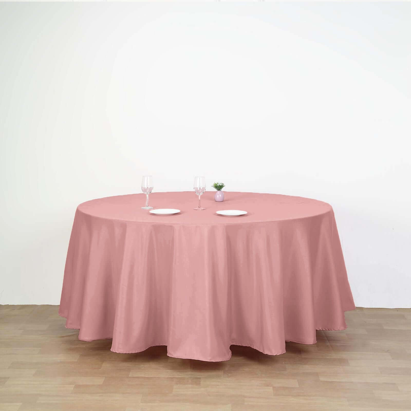 Polyester 108 Round Tablecloth Dusty Rose - Wrinkle-Resistant Table Cover