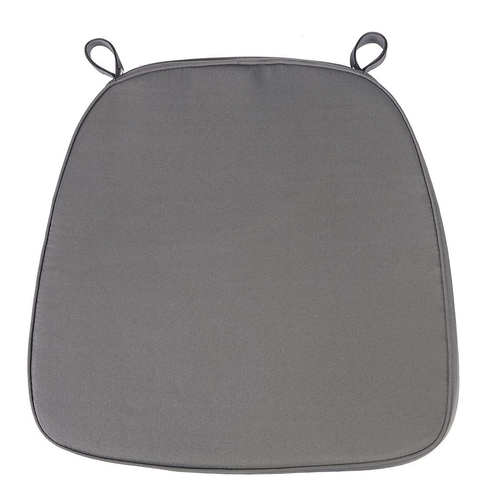 Chiavari Chair Cushion with 1.5 Thick Memory Foam and Ties Charcoal Gray - Stylish Removable Cover for Comfort