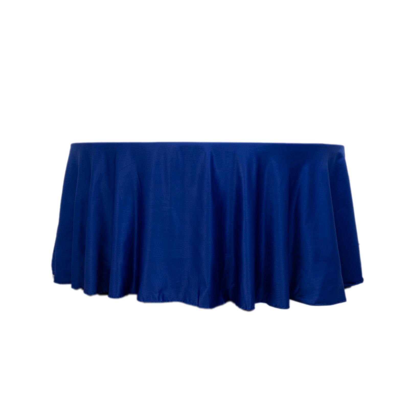 Lamour Satin 120 Round Tablecloth Royal Blue - Seamless Table Cover with Soft Tempered Sheen