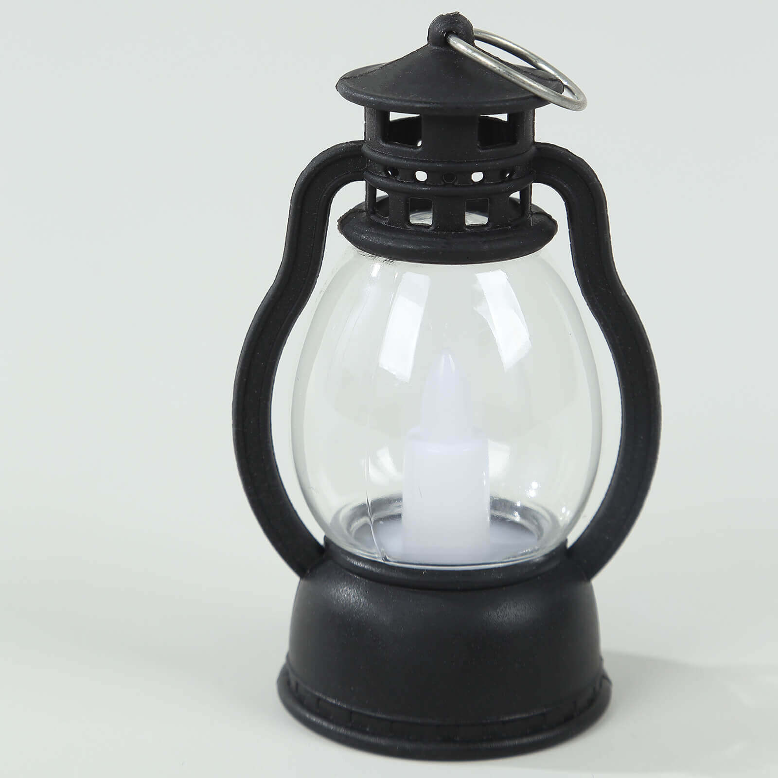 12-Pack LED Flickering Decorative Lights Vintage Black - Battery Operated Mini Hanging Lanterns 3.5