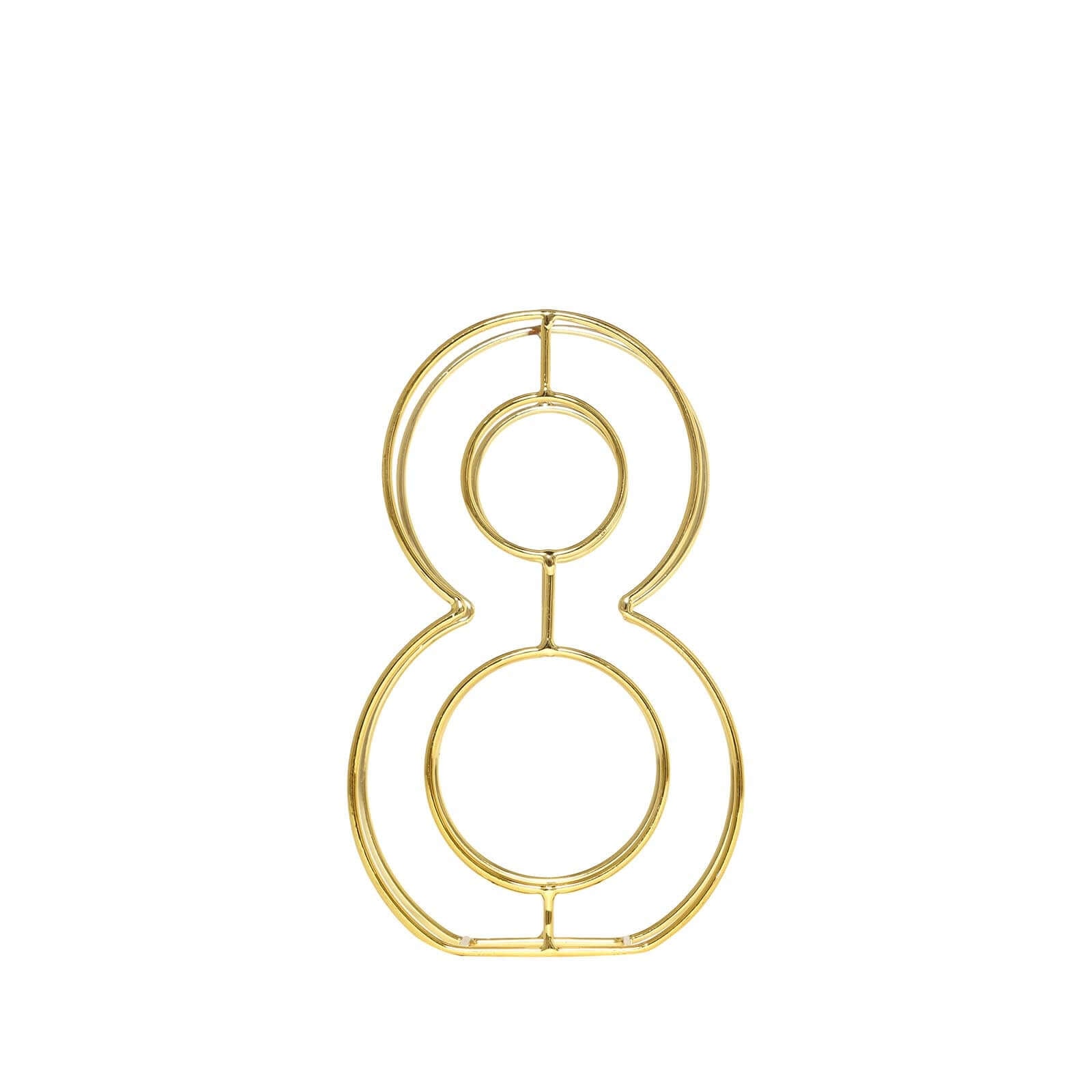 8 Tall Gold Freestanding 3D Decorative Metal Wire Numbers, Wedding Table Numbers -8