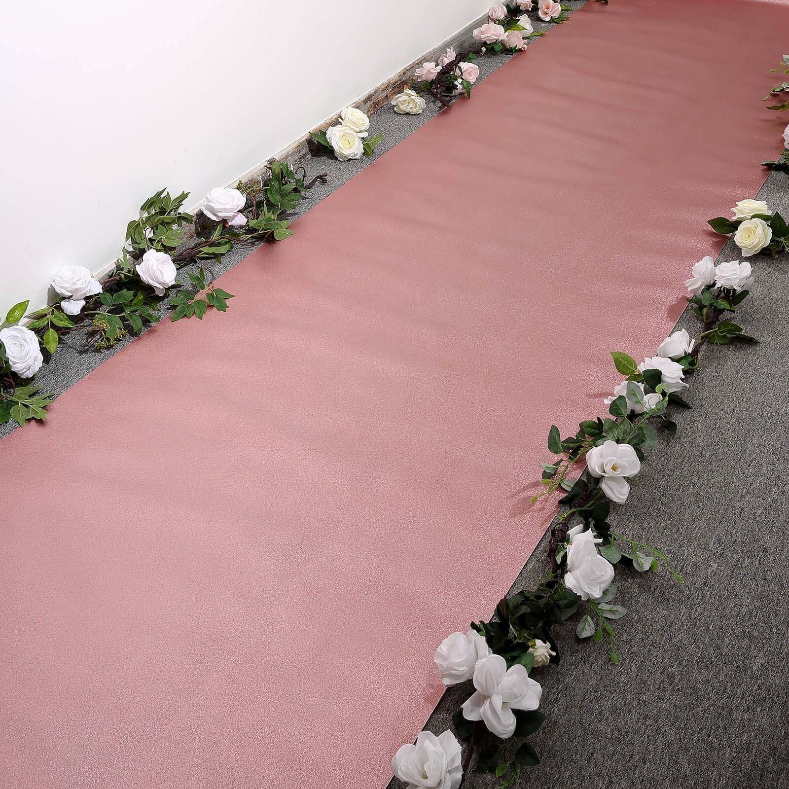 3ftx50ft Rose Gold Sparkle Glitter Wedding Aisle Runner, Non-Woven Red Carpet Runner Prom, Hollywood, Glam Parties