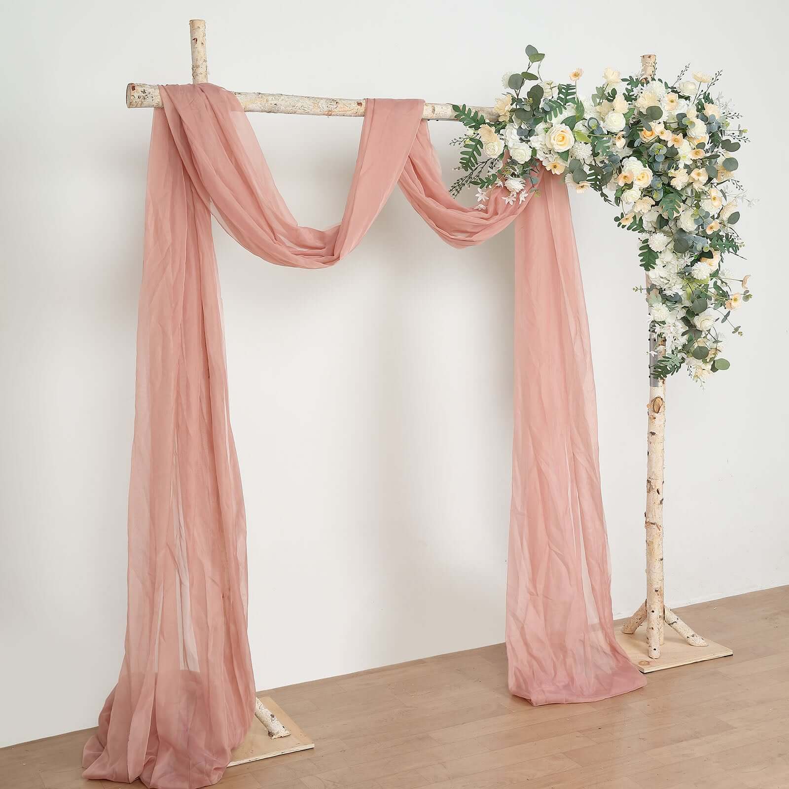 7.5ft Natural Birch Rustic Square Arbor Photography Backdrop Stand, Wooden Wedding Arch