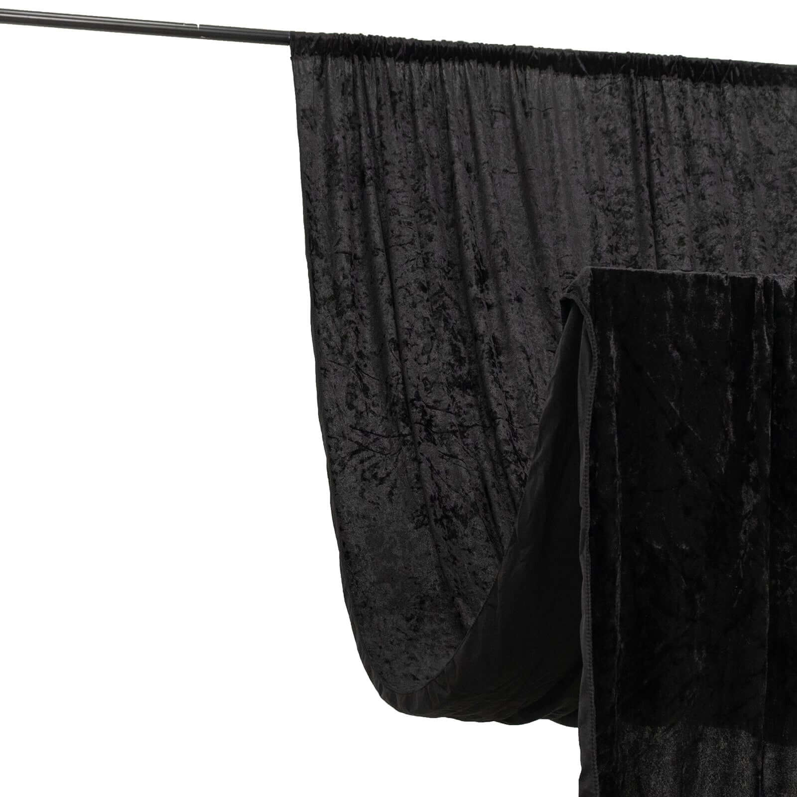 5ftx12ft Black Premium Smooth Velvet Event Curtain Drapes, Privacy Backdrop Event Panel with Rod Pocket