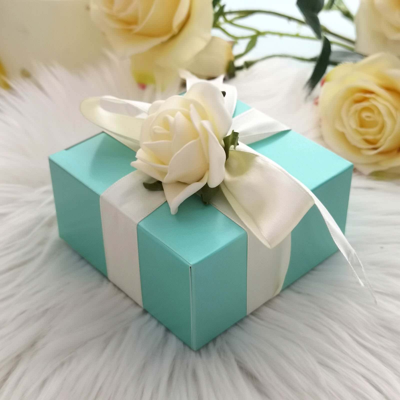 100 Pack 4x4x2 Turquoise Cake Cupcake Party Favor Gift Boxes, DIY