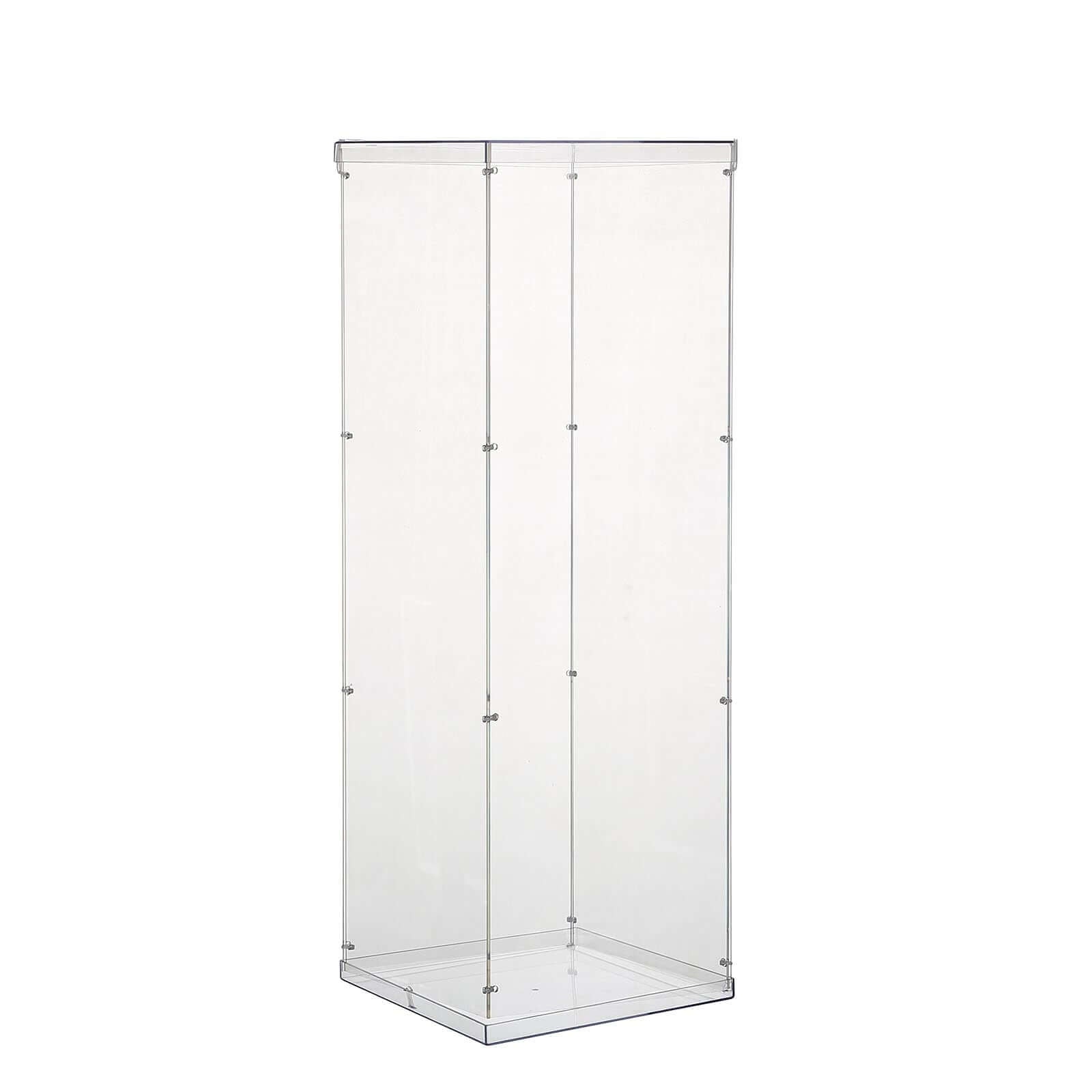 32 Clear Acrylic Display Box, Transparent Pedestal Riser with Interchangeable Lid and Base