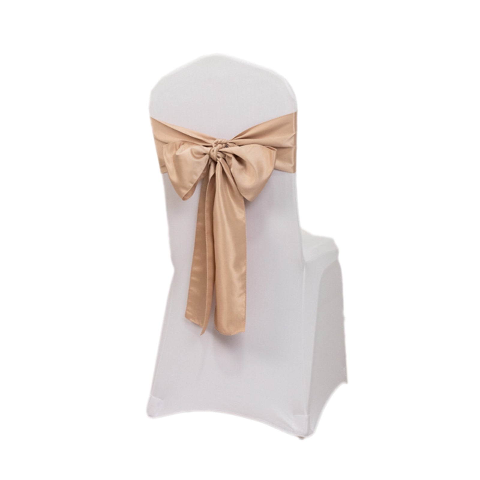 5 Pack Lamour Satin 6x106 Chair Sashes Nude - Stylish Reusable Decorative Bows