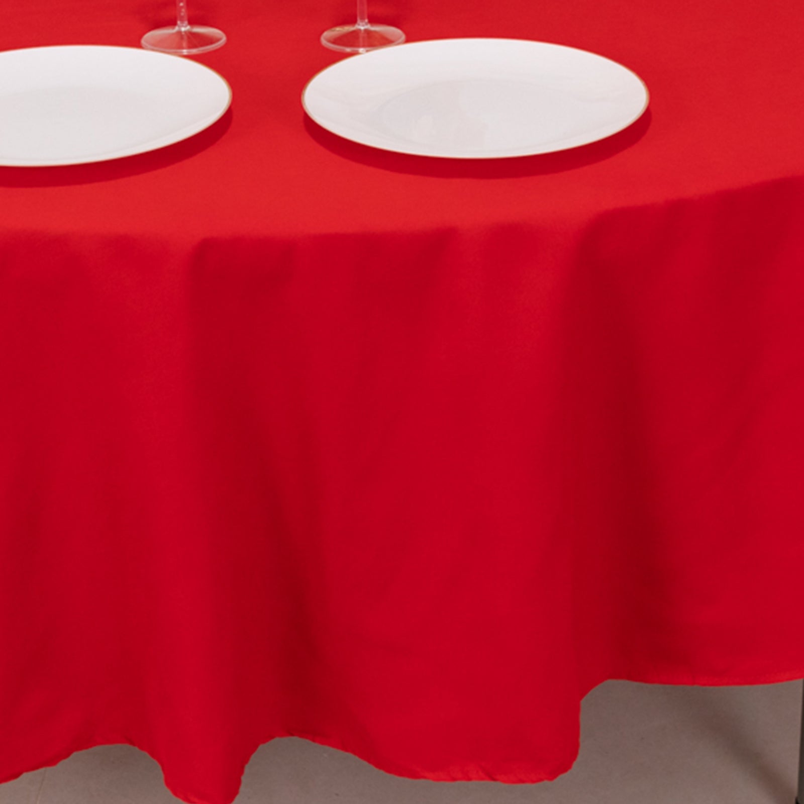 Cotton Blend 90 Round Tablecloth Red - Wrinkle-Resistant Table Cover