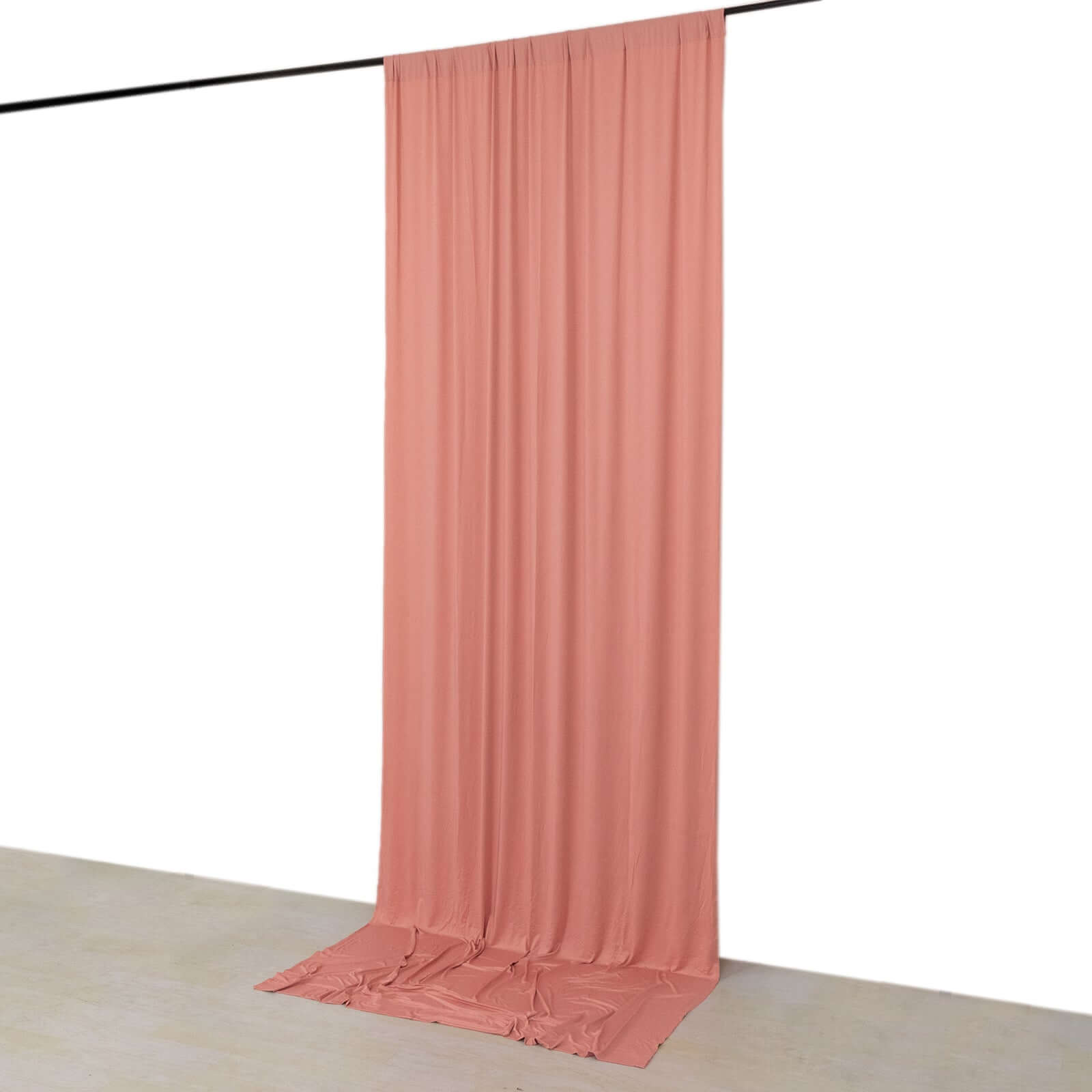 Dusty Rose 4-Way Stretch Spandex Event Curtain Drapes, Wrinkle Free Backdrop Event Panel with Rod Pockets - 5ftx12ft