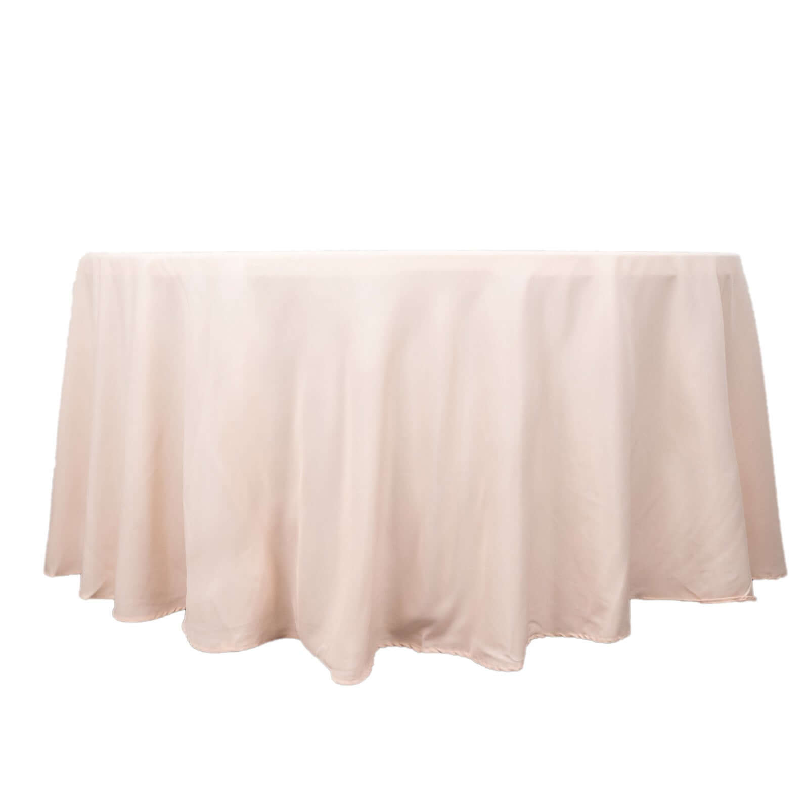 Premium Polyester 120 Round Tablecloth Blush - Seamless 220GSM Wrinkle-Resistant Table Cover