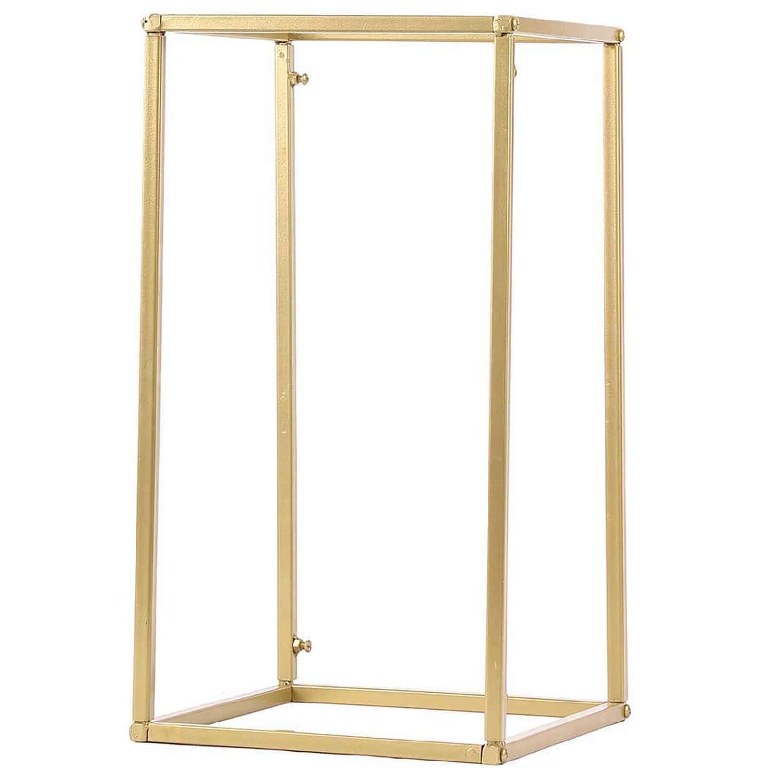 2-Pack Wedding Flower Stand Gold Metal Geometric Column Frame Rectangular - Versatile Floral Pedestal for Sophisticated Arrangements 16