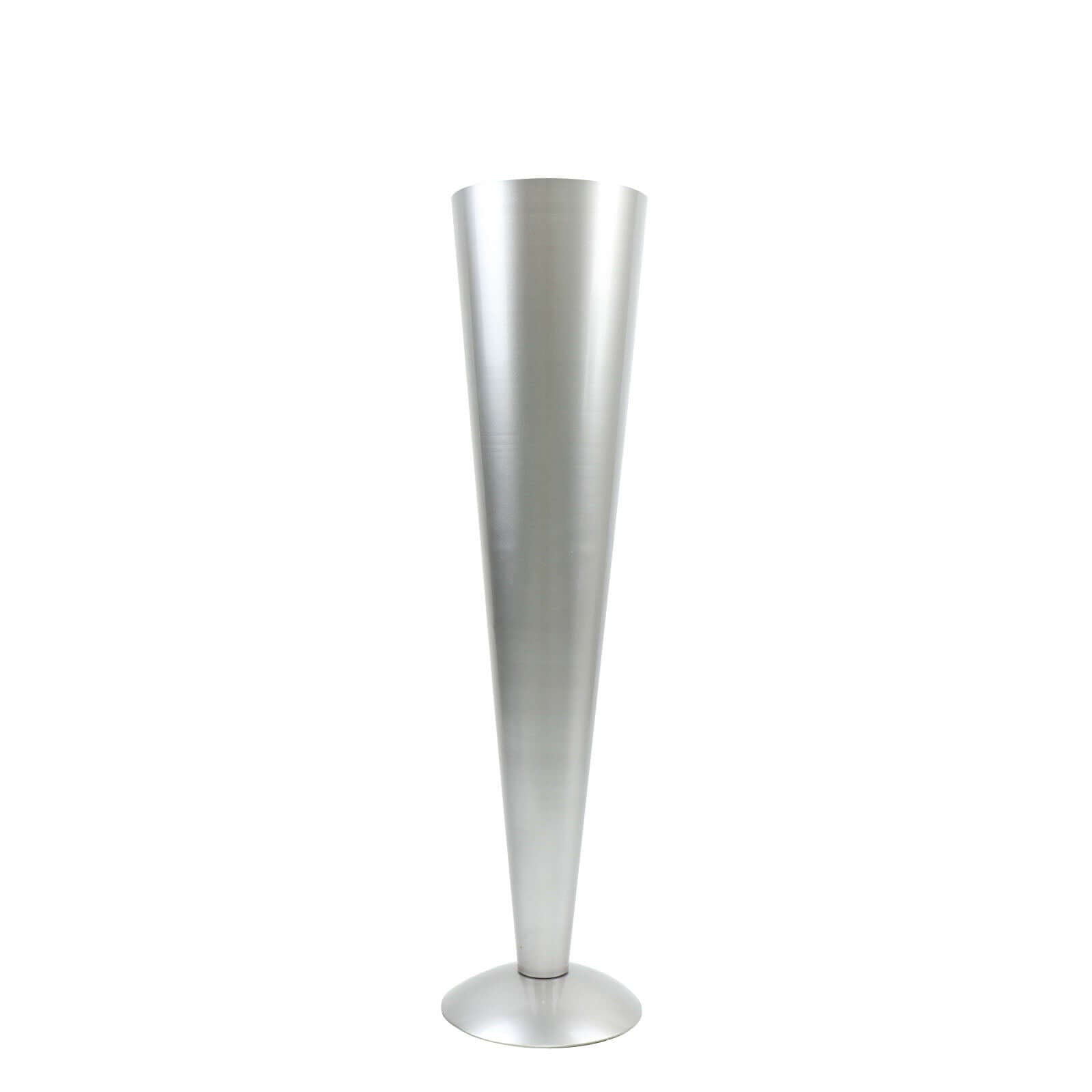 Metal Trumpet Vase Brushed Silver - Durable Design for Stylish Wedding Decor 28