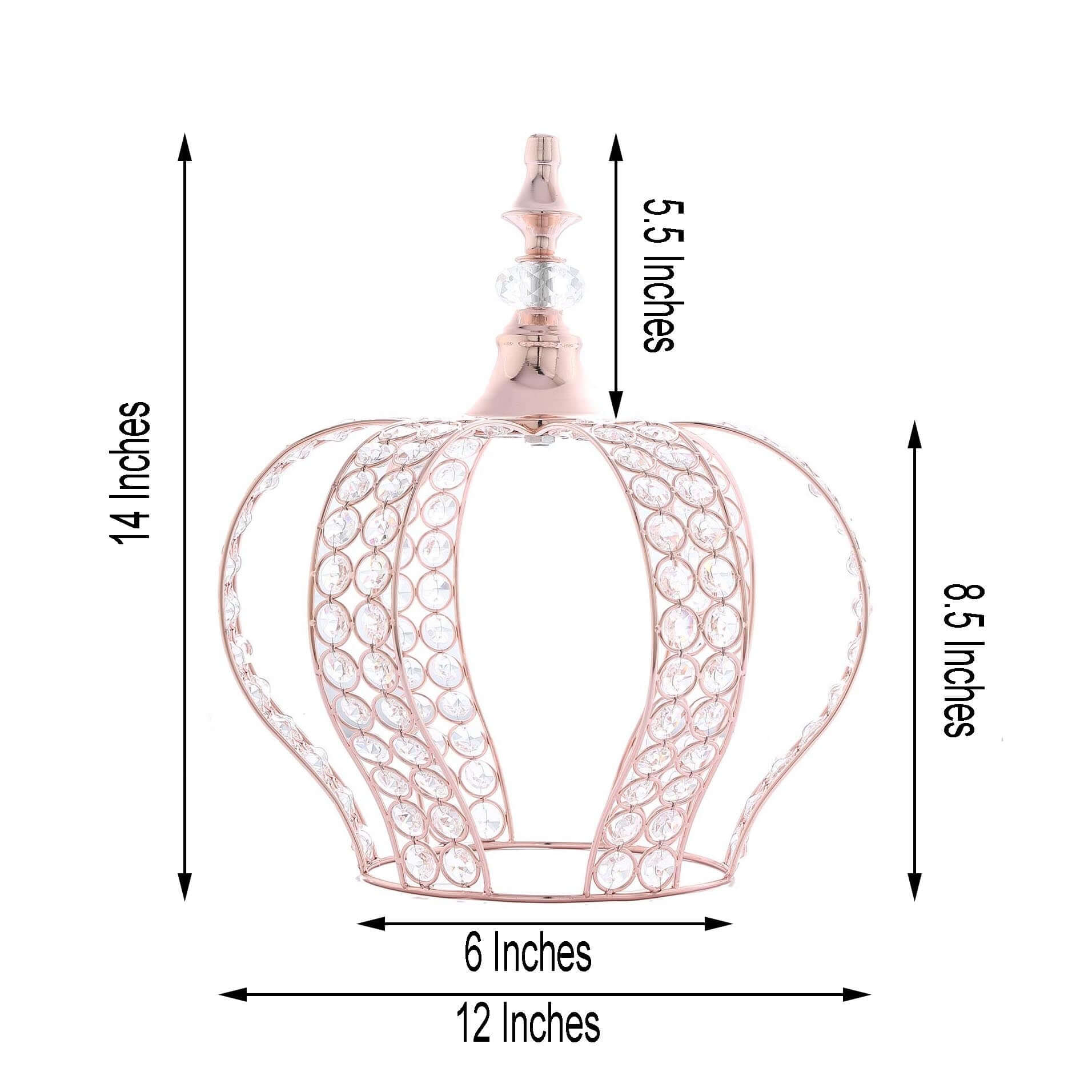 Crystal-Bead Royal Crown Cake Topper Metallic Blush/Rose Gold - Dazzling Cake Centerpiece Decor for Luxurious Birthdays Receptions & Romantic Celebrations 14