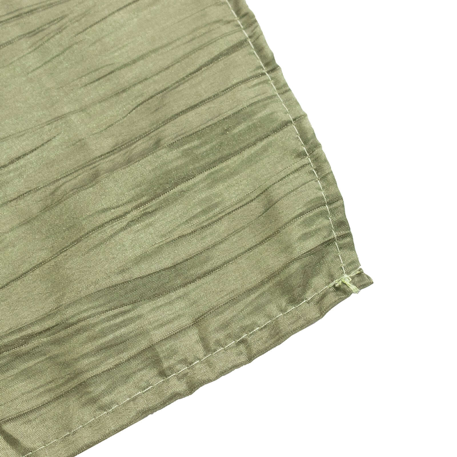 Taffeta 72x72 Table Overlay Square Tablecloth Dusty Sage Green - Accordion Crinkle Table Cover