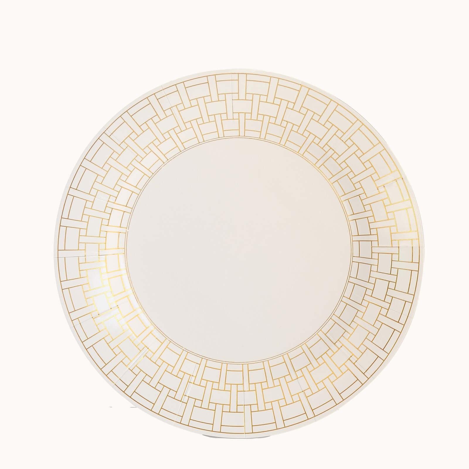 10-Pack Disposable Table Placemats in White with Gold Basketweave Pattern Rim - 650GSM Cardboard Placemats for Weddings & Banquets 13