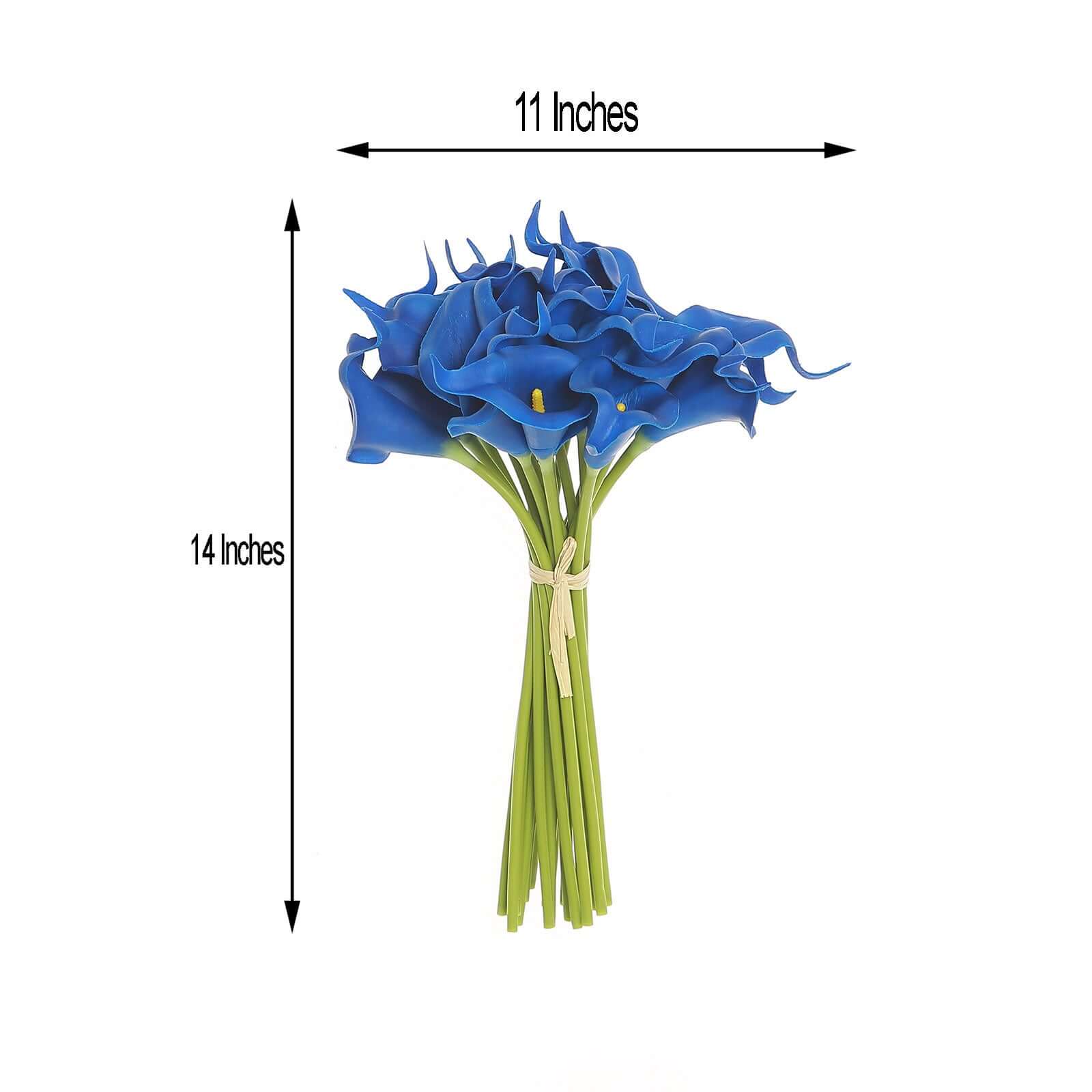 20 Stems 14 Royal Blue Artificial Poly Foam Calla Lily Flowers