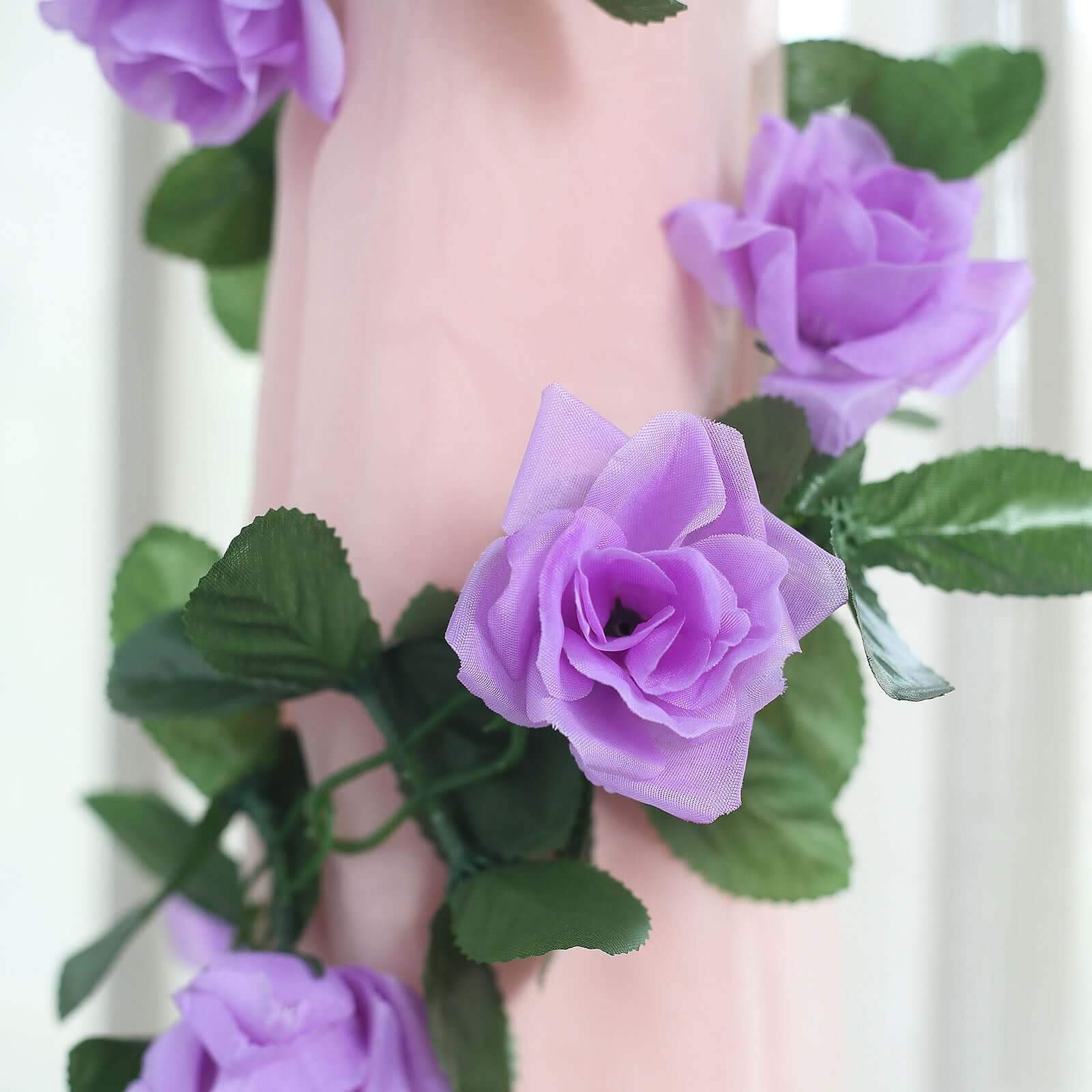 6ft Lavender Lilac Artificial Silk Rose Garland UV Protected Flower Chain