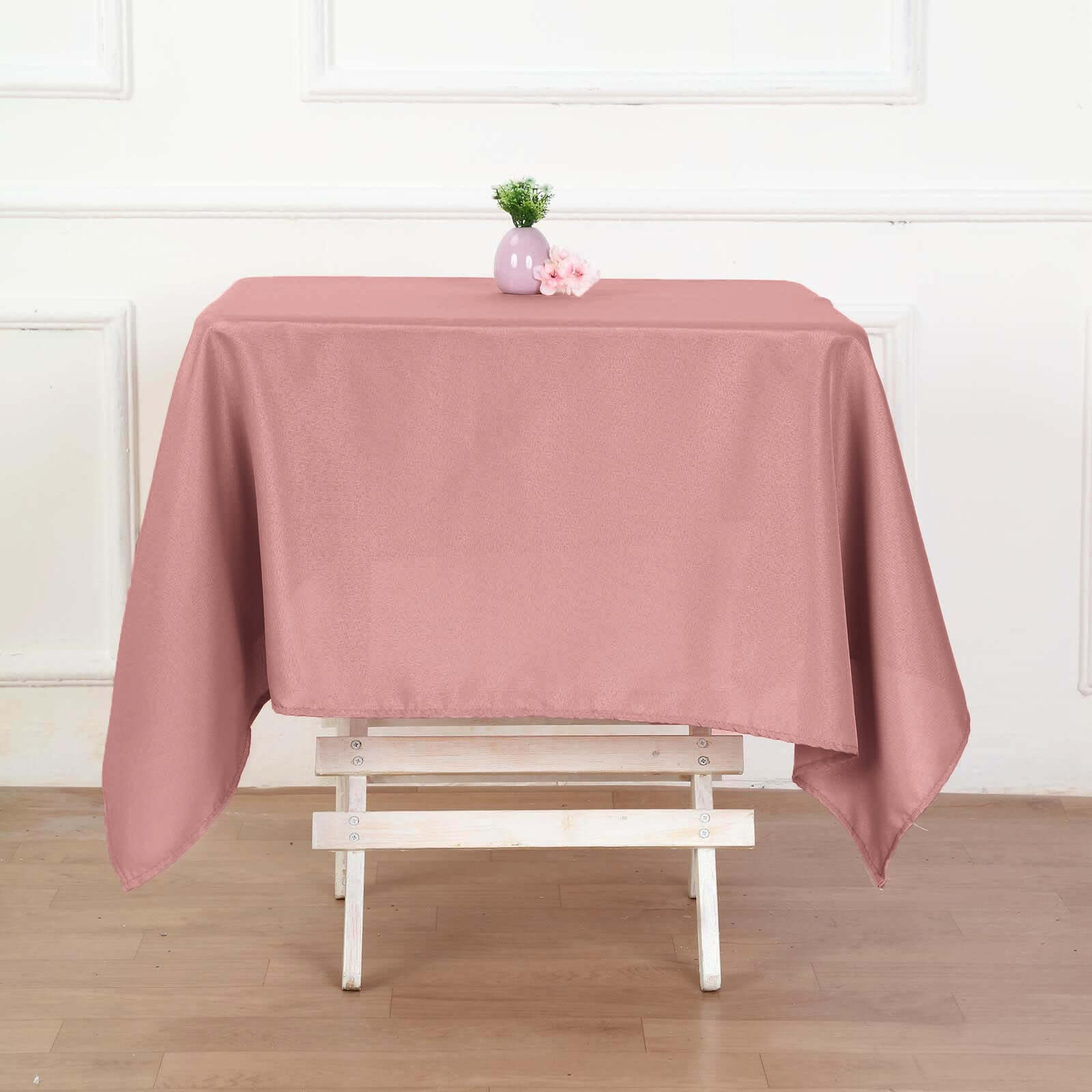 Polyester Square 54x54 Tablecloth Dusty Rose - Wrinkle-Resistant & Durable Table Cover