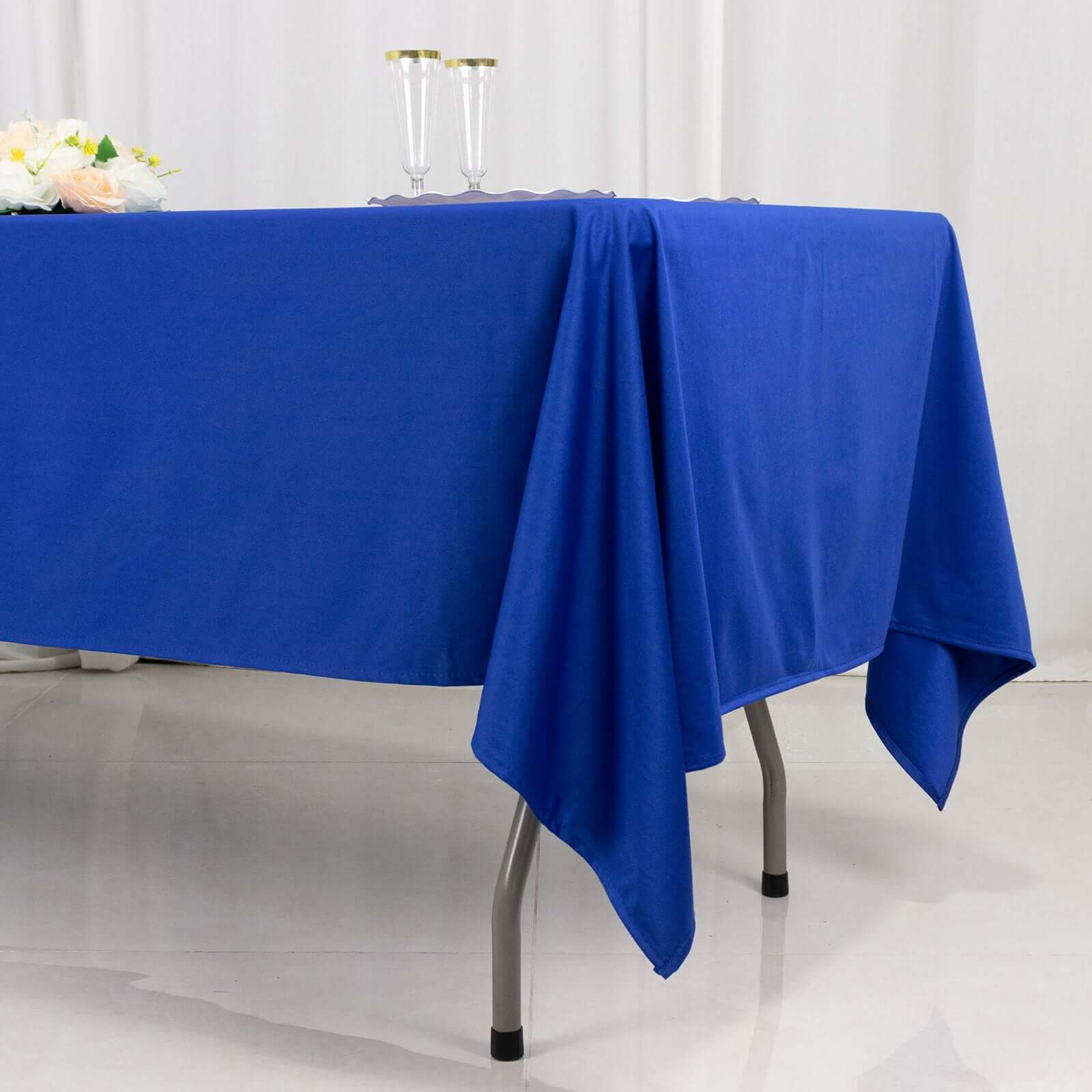 Premium Scuba Rectangular 60x102 Tablecloth Royal Blue - Wrinkle Free & Stain Resistant Table Cover