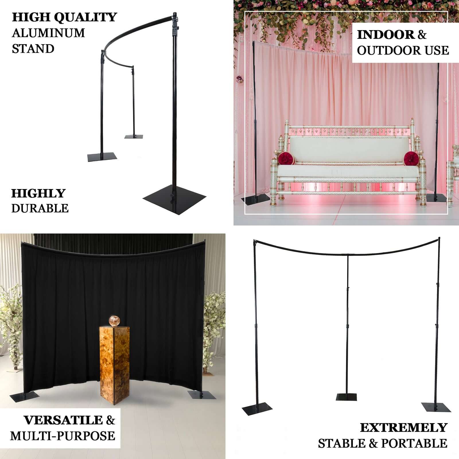 11ftx13ft Triple Base DIY Heavy Duty Curved Photography Backdrop Stand