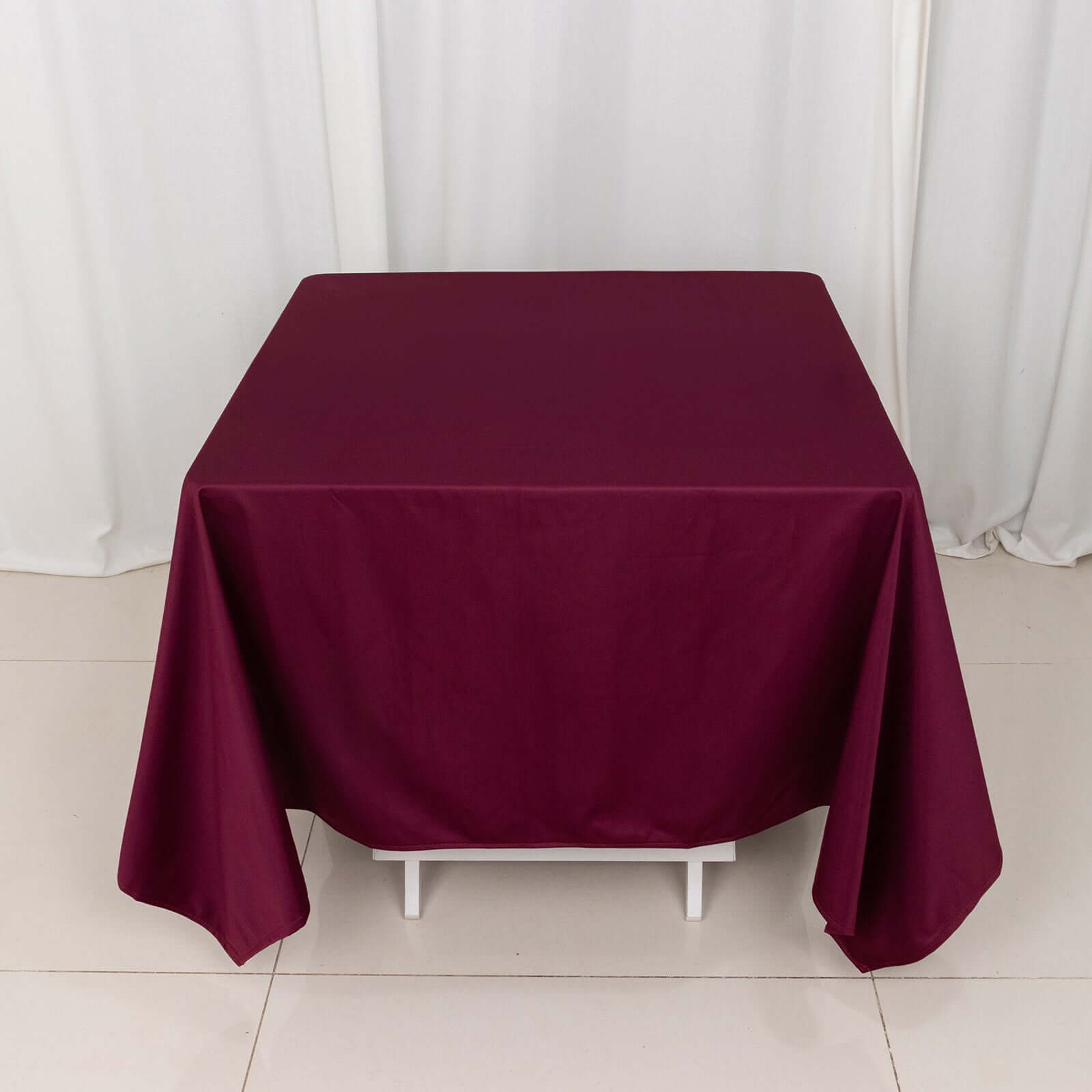 Premium Scuba Square 70x70 Tablecloth Burgundy - Wrinkle Free & Stain Resistant Table Cover