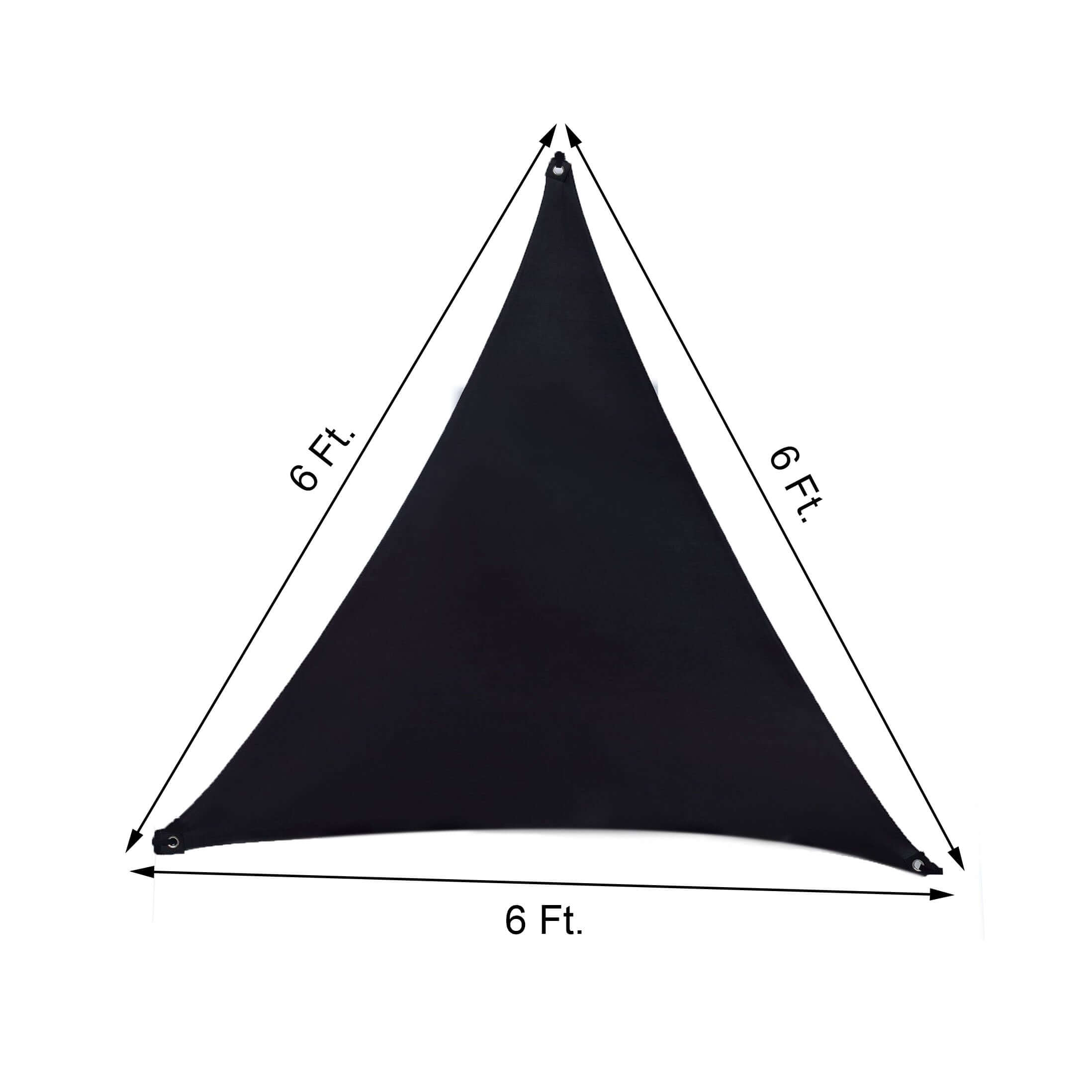 6ft Black Triangle Sun Shade Sail Canopy, Spandex Stage Backdrop