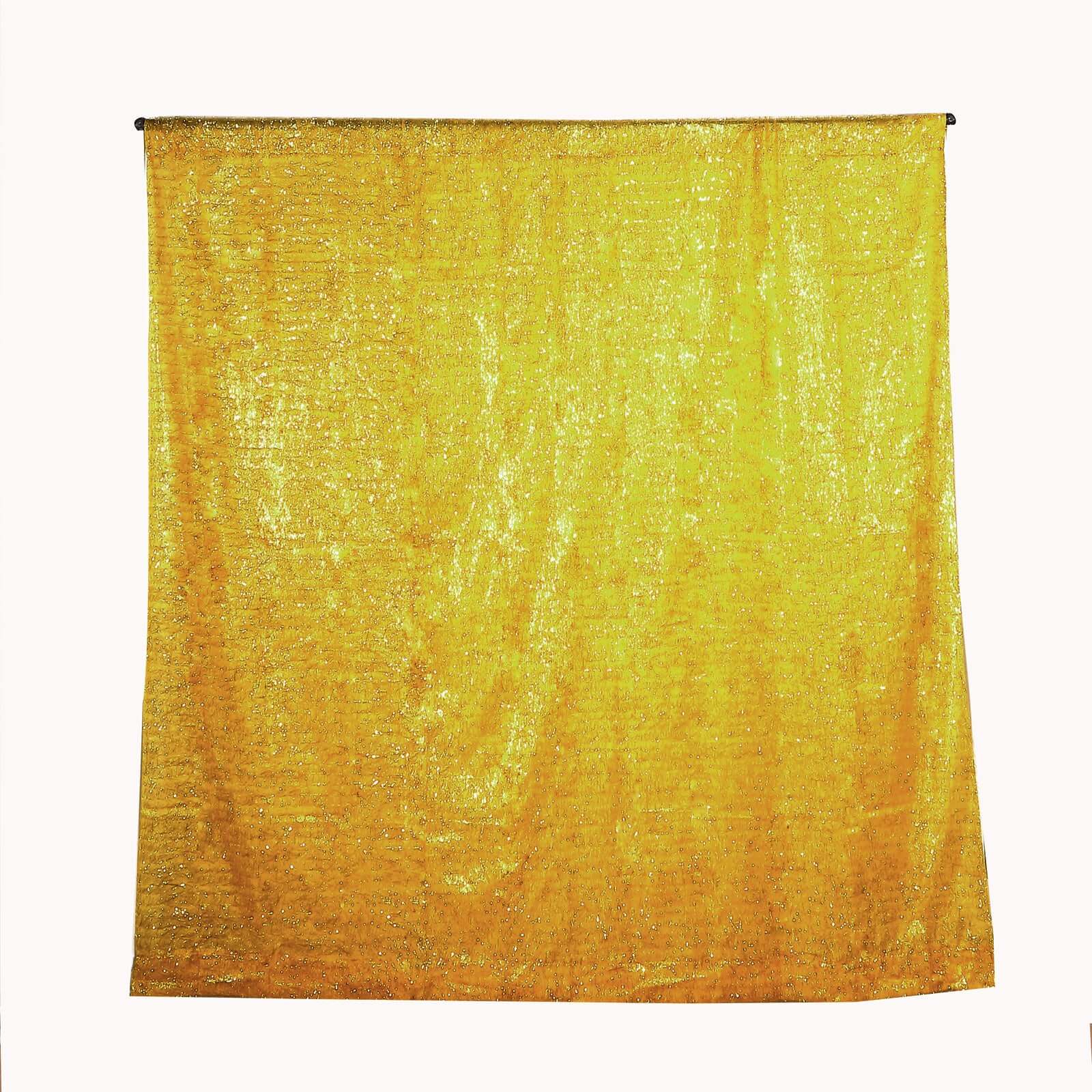 8ft Gold Metallic Fringe Shag Event Drapery Panel, Shimmery Tinsel Polyester Divider Backdrop Curtain