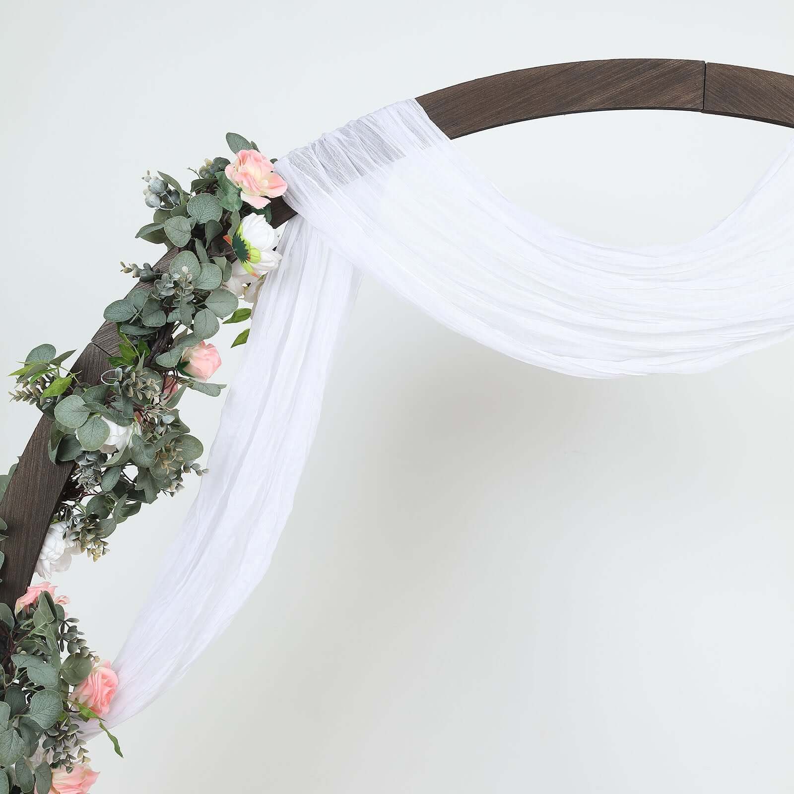 20ft White Gauze Cheesecloth Fabric Wedding Arch Drapery, Window Scarf Valance, Boho Decor Arbor Curtain Panel