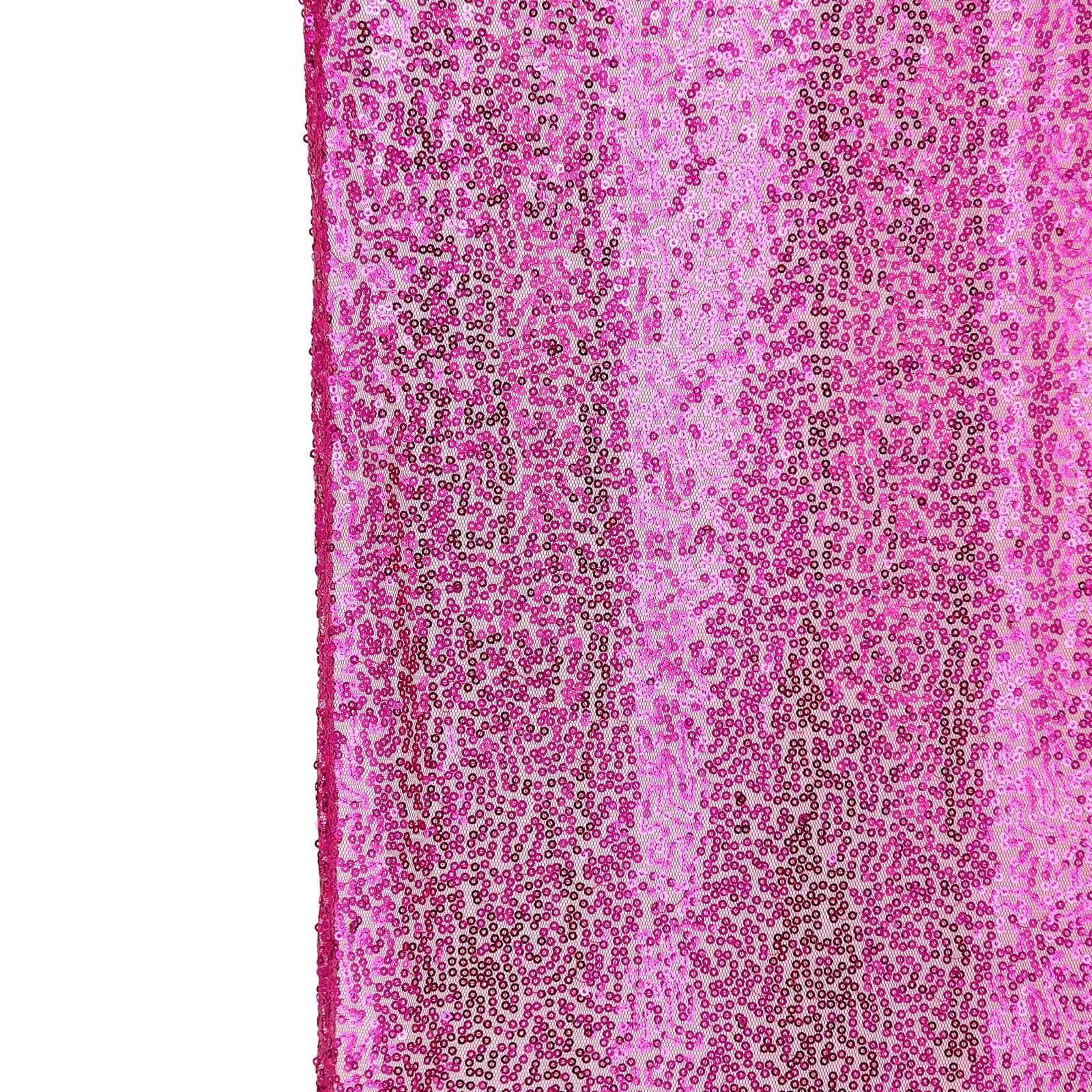 8ftx8ft Fuchsia Sequin Event Curtain Drapes, Backdrop Event Panel