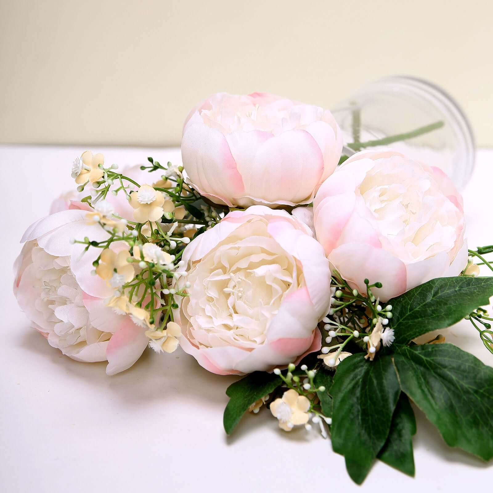 10-Pack Artificial Peony Flower Heads Blush - Versatile Faux Craft Flowers for DIY Event Styling Scrapbooking & Floral Arrangements 3