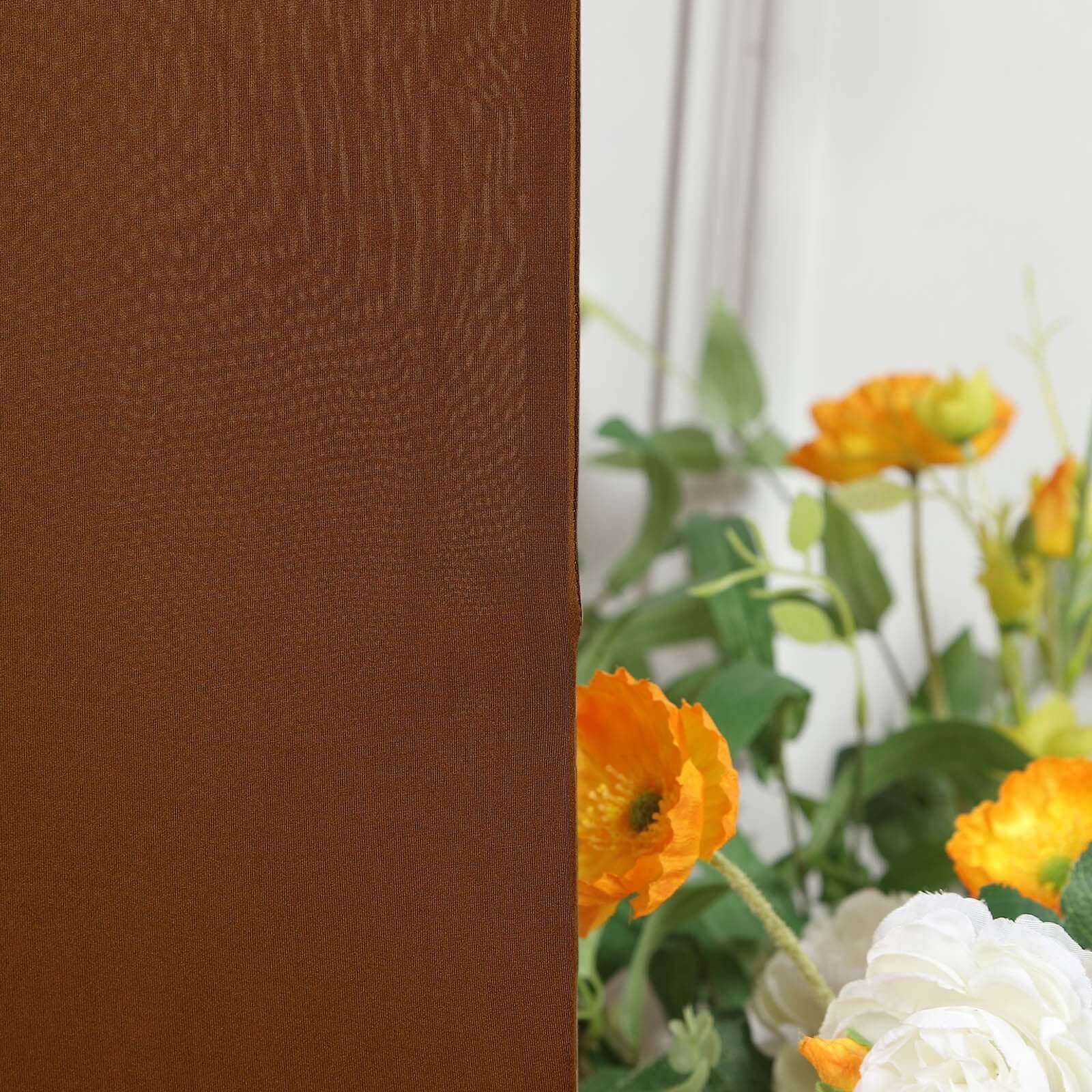 5ft Cinnamon Brown Spandex Fitted Chiara Backdrop Stand Cover For Round Top Wedding Arch