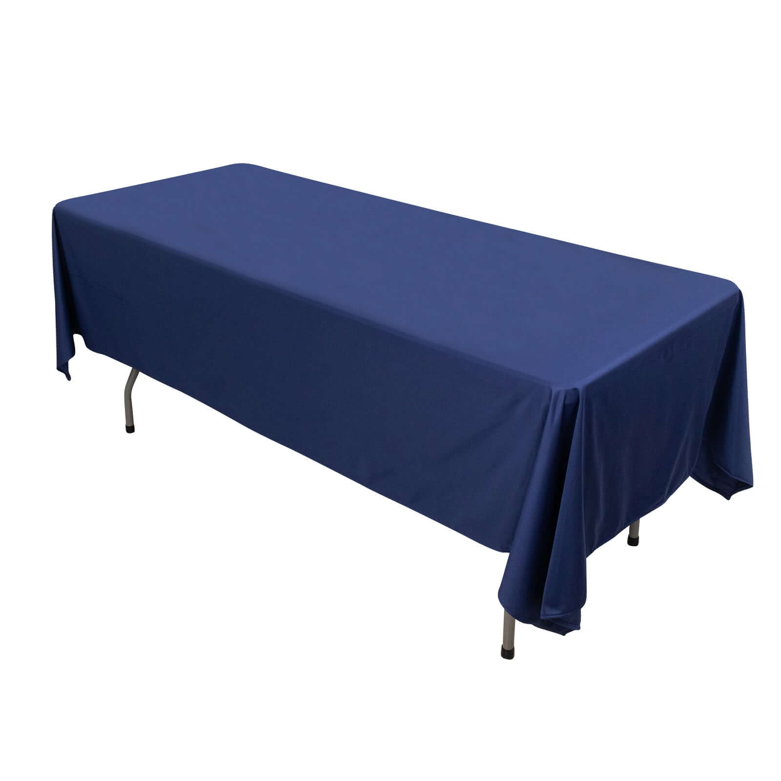 Premium Scuba Rectangular 60x102 Tablecloth Navy Blue - Wrinkle Free & Stain Resistant Table Cover