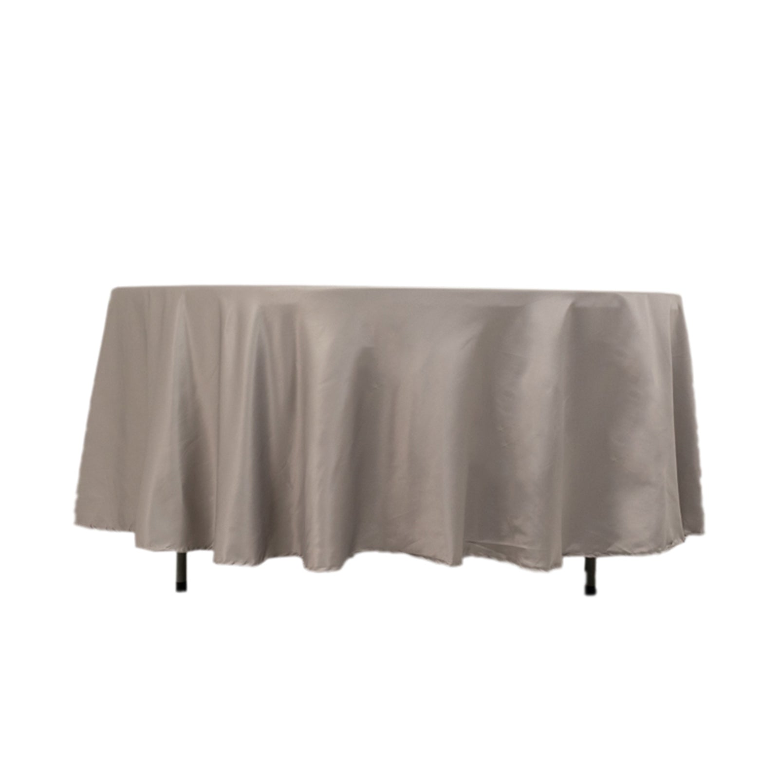 Lamour Satin 108 Round Tablecloth Silver - Durable & Silk-Like Table Cover