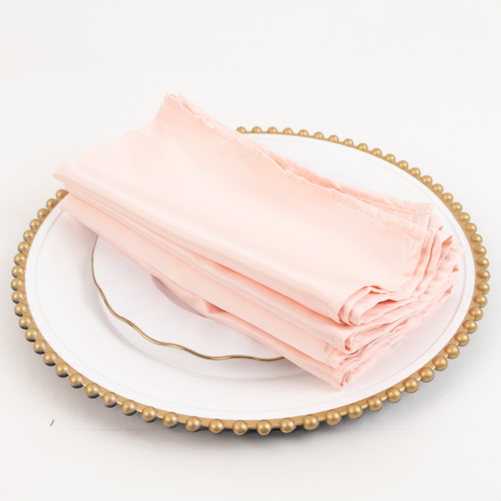 5 Pack Lamour Satin 20x20 Napkins Blush - Soft Matte Finish Dinner Napkins