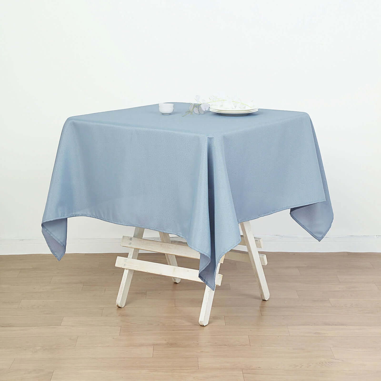 Polyester Square 70x70 Tablecloth Dusty Blue - Wrinkle-Resistant & Durable Table Cover