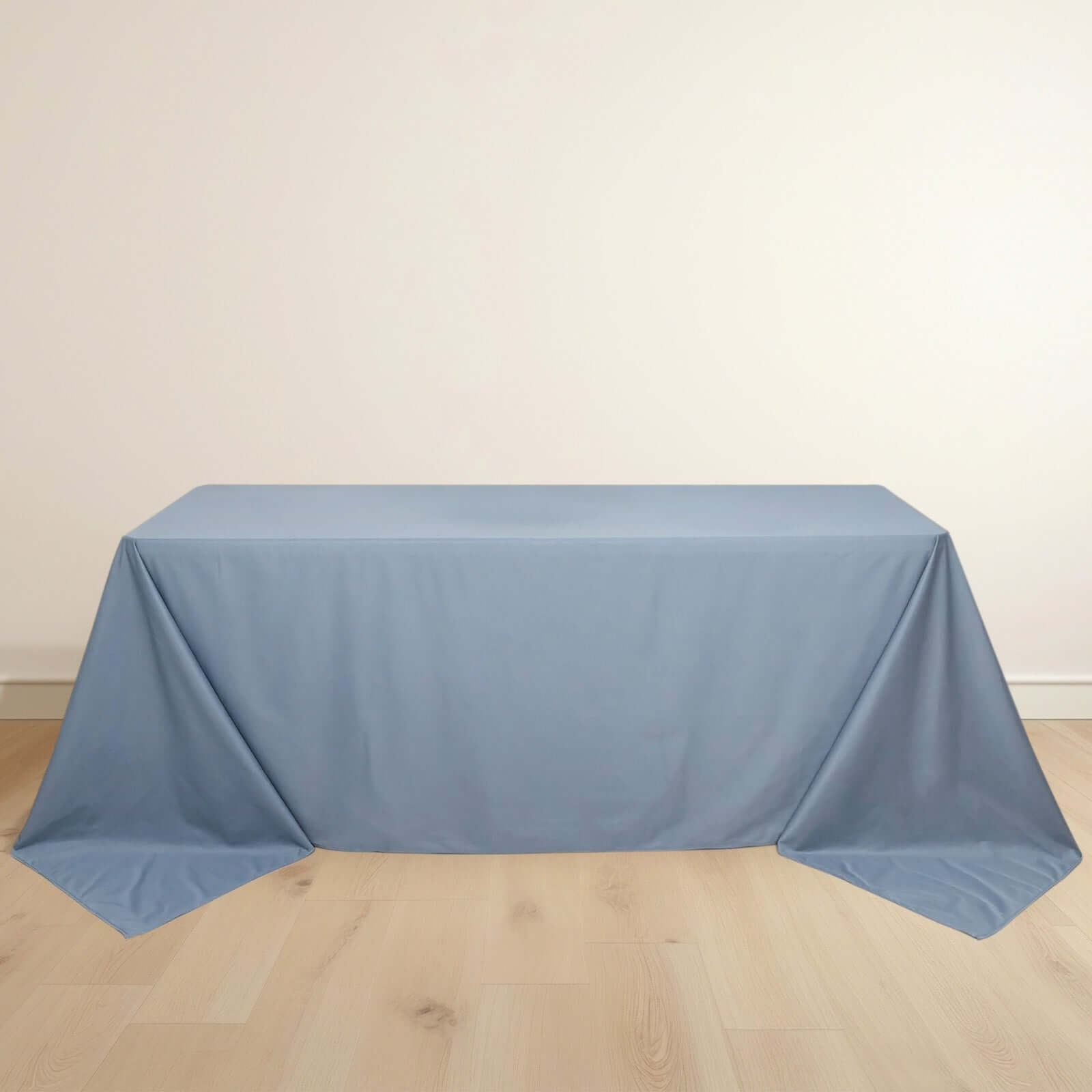 Premium Scuba Rectangular 90x132 Tablecloth Dusty Blue - Wrinkle Free, Stain Resistant & Seamless Table Cover